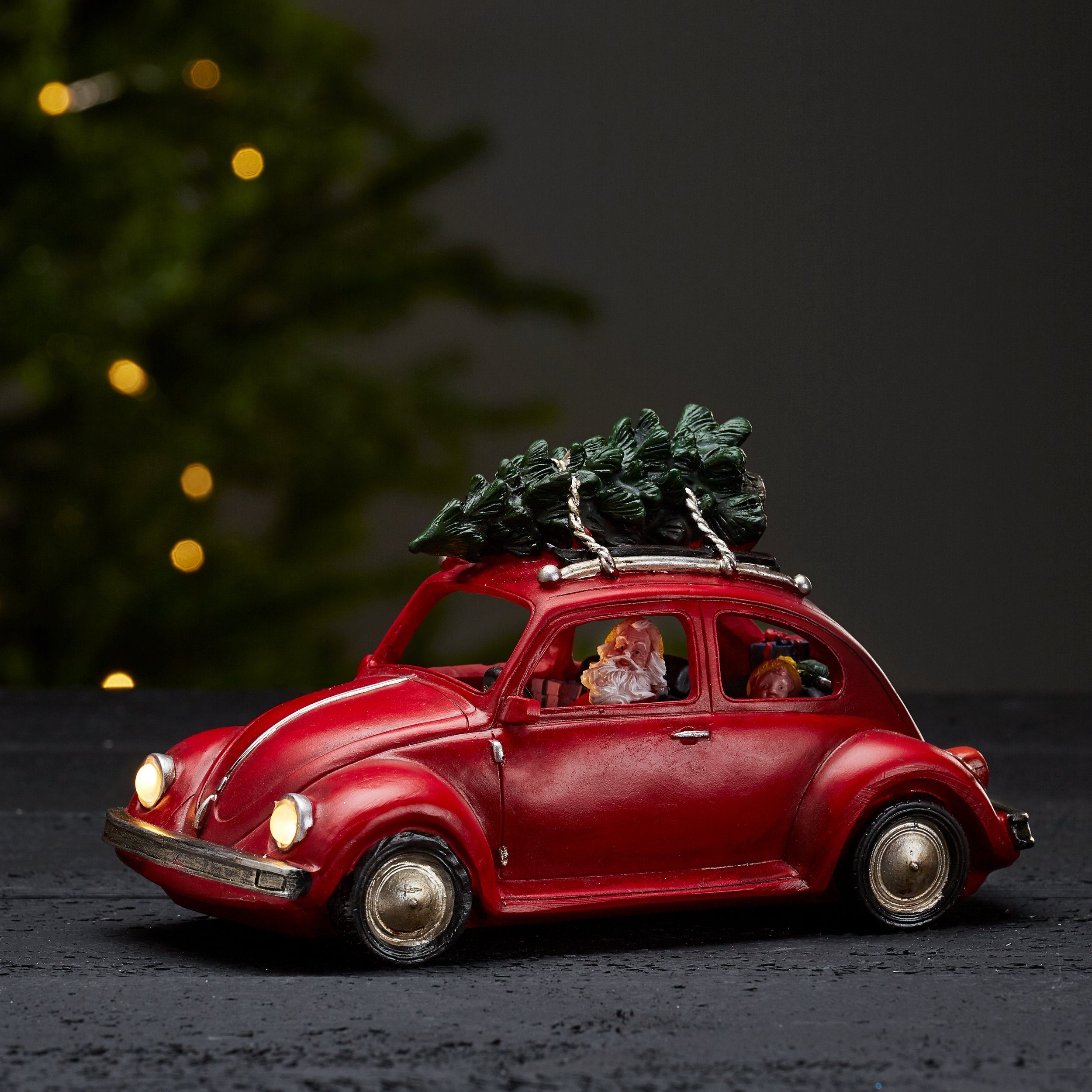 EGLO Dekoobjekt Merryville, Auto mit Weihnachtsmann, Weihnachtsdekoration, günstig online kaufen