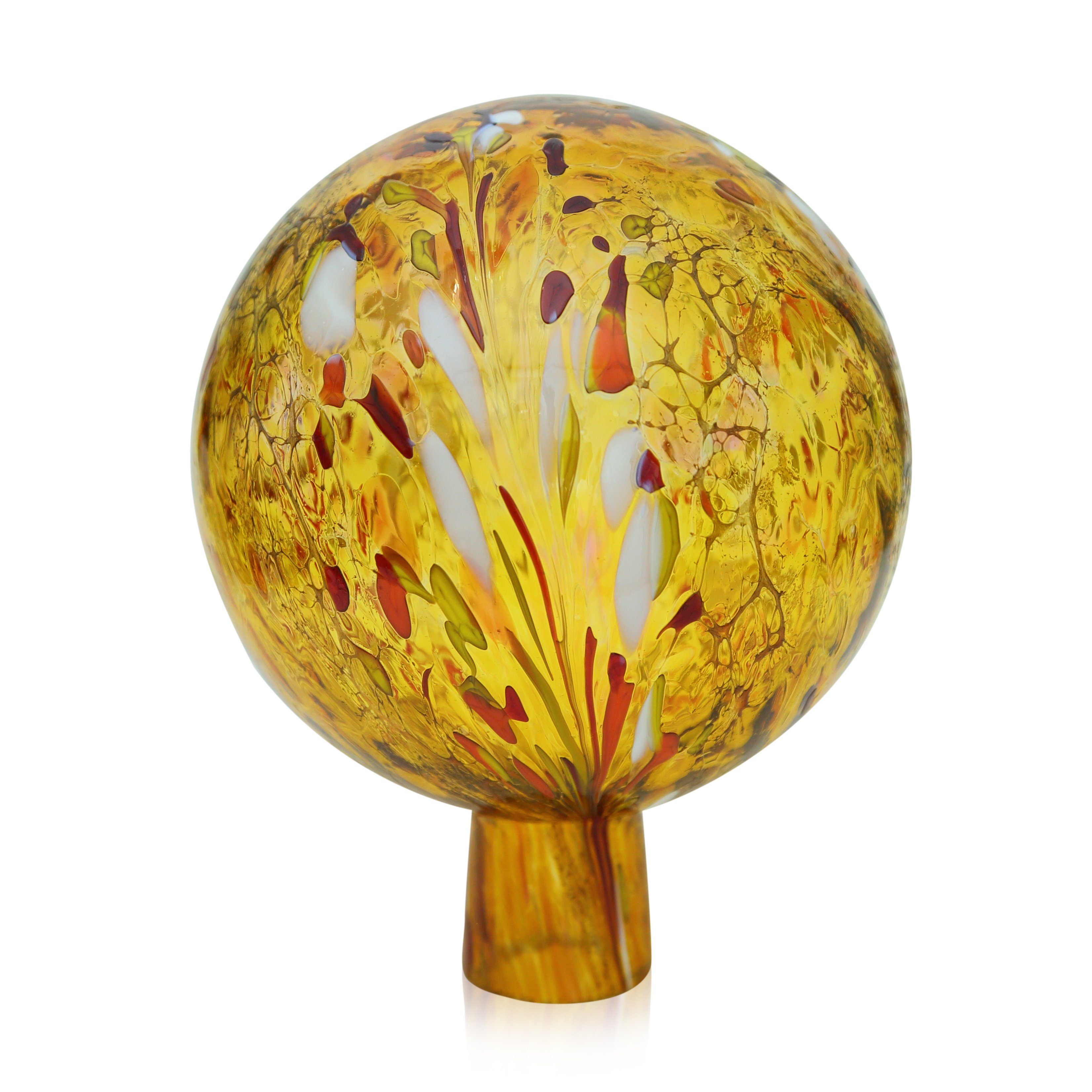 Lauschaer Glas Blumenständer Rosenkugel Gartenkugel mit Granulat handgefertigt, reine Handarbeit und mundgeblasen