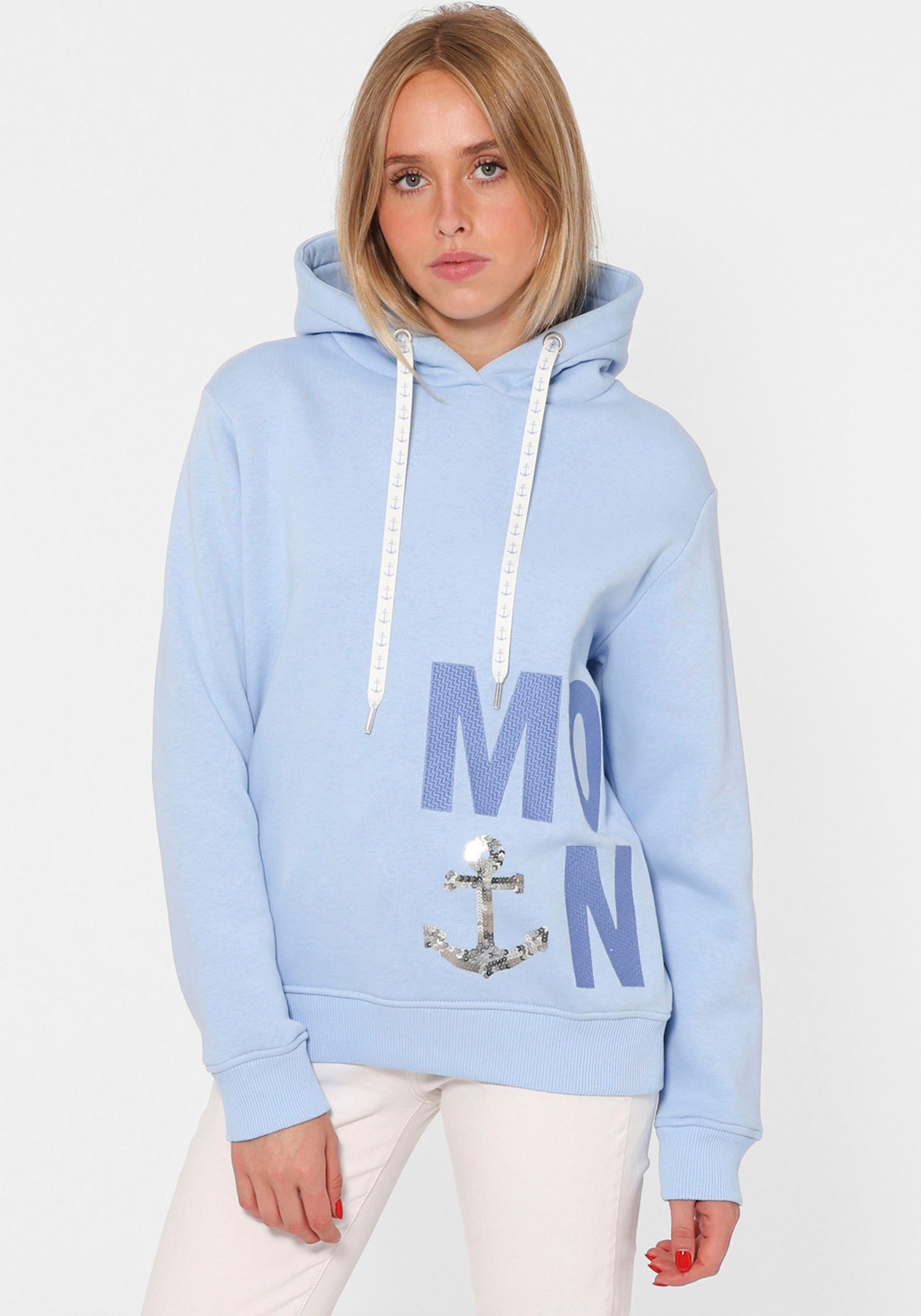 Zwillingsherz Hoodie "Paillette MOIN" mit Paillettenanker günstig online kaufen