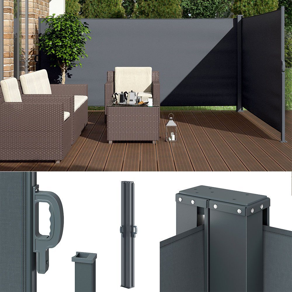 OK-Living Seitenarmmarkise, Anthrazit, 600 x 160 günstig online kaufen