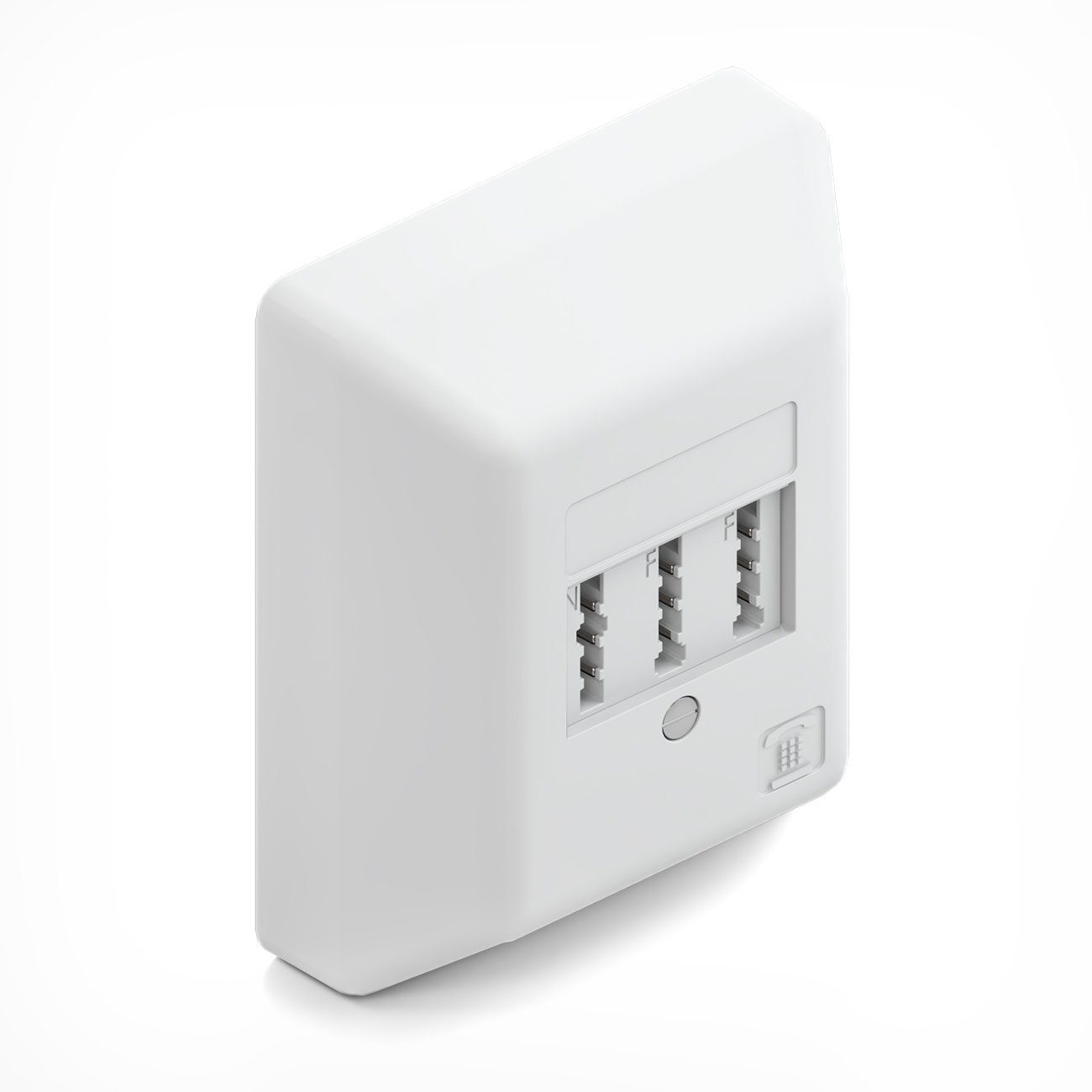 deleyCON Telefondose TAE NF/F Aufputzdose NFF 2x Telefon + 1x Netzwerk-Adapter