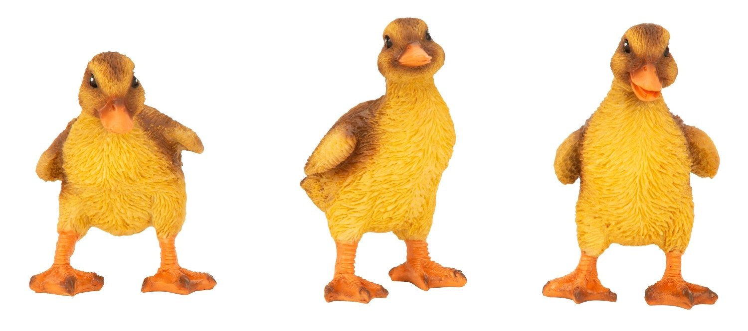 MF Tierfigur Niedliche Entenküken Dekofiguren gelb 3er Set für Frühling und Ostern (3 St)