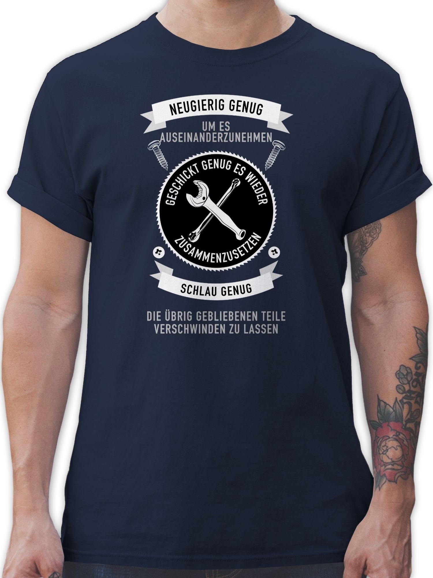 Shirtracer T-Shirt Handwerker Spruch Handwerker Geschenke 3 Navy Blau