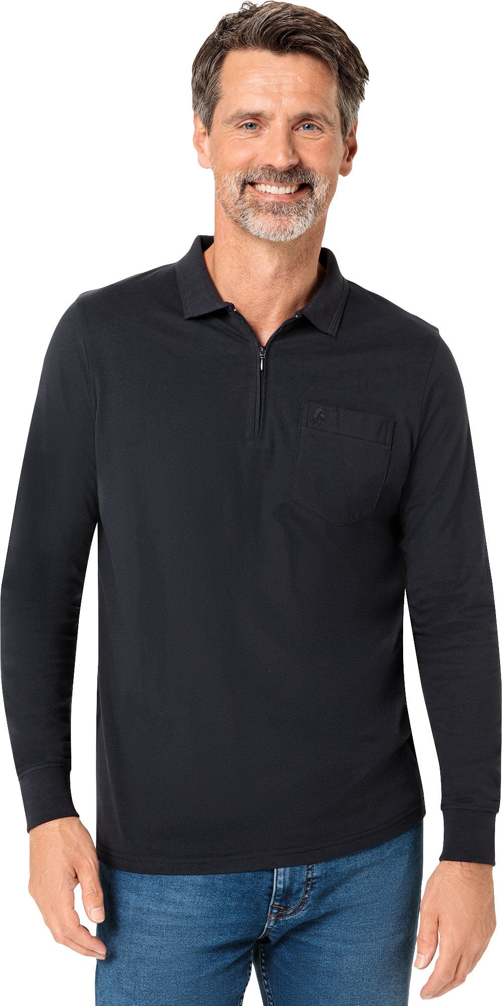 Jacques Britt Langarm-Poloshirt Superweich mit hohem Baumwoll-Anteil – Bild 3 von 5