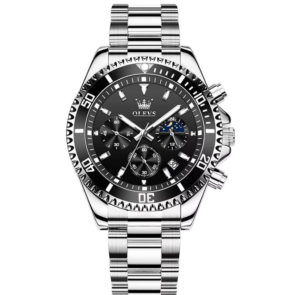 OLEVS Quarzuhr Herrenuhr Olevs Chronograph mit Tag & Nacht Anzeige – Metall günstig online kaufen