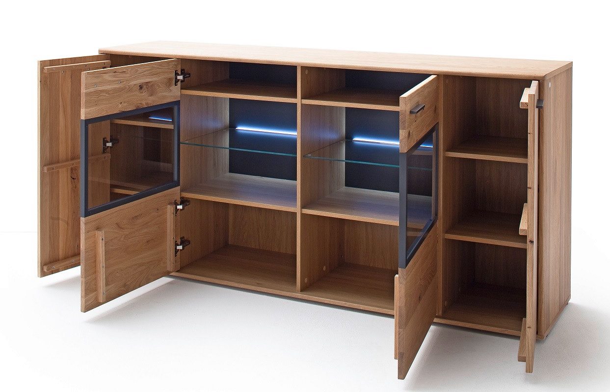 MCA furniture Sideboard Sideboard Portland, Asteiche Bianco, ohne Beleuchtung