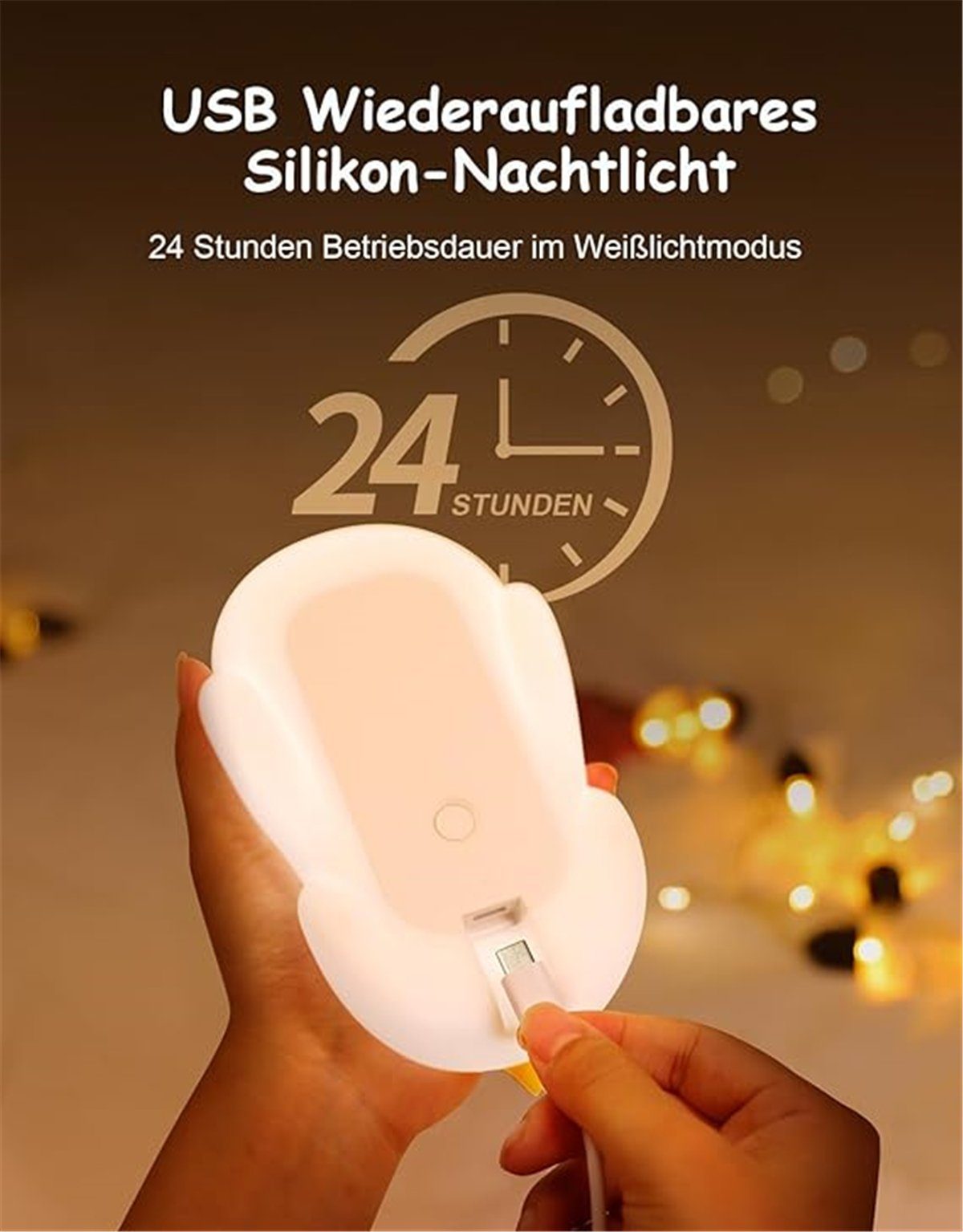 K&B Touch-Steuerung Nachtlicht Dual-Farben, dimmbar, Einhorn-LED, LED 9 wiederaufladbar,