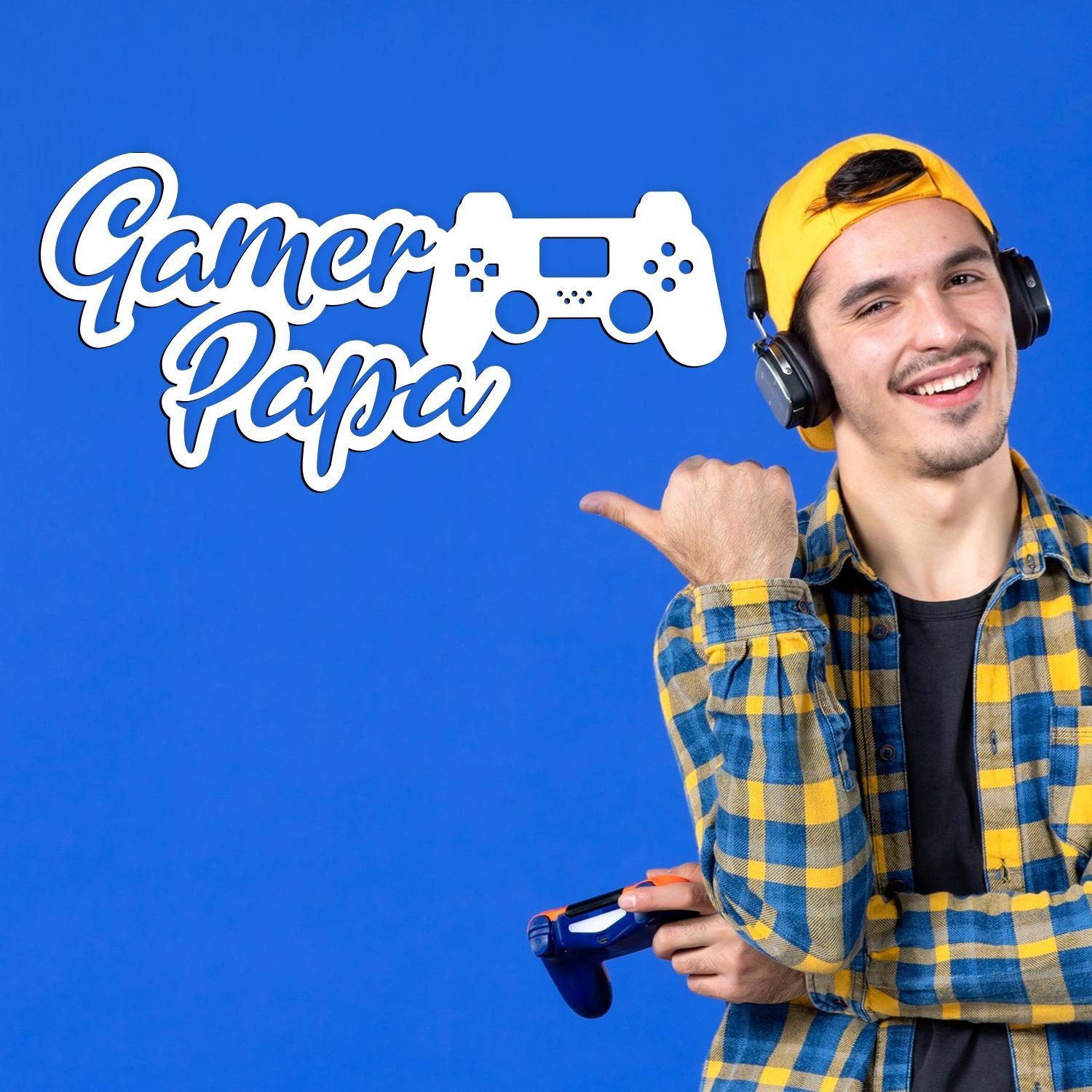 Namofactur LED Dekolicht Gamer Papa - Gamer Licht Wanddeko mit RGB Farbwechsel, LED fest integriert, Farbwechsler, Wanddekoobjekt USB Wohnzimmer Leuchte mit Fernbedienung