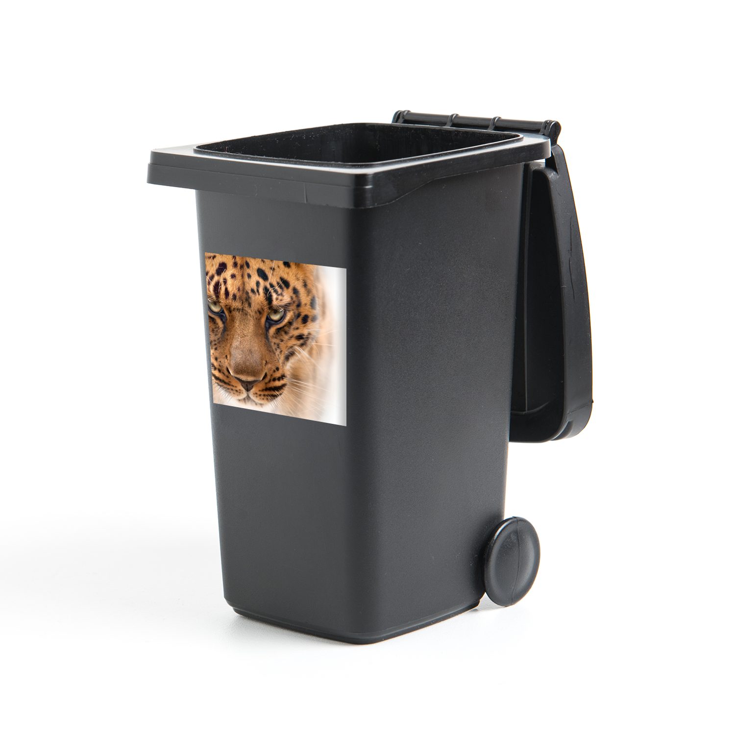MuchoWow Wandsticker Leopard - Porträt - Augen (1 St), Mülleimer-aufkleber, Mülltonne, Sticker, Container, Abfalbehälter
