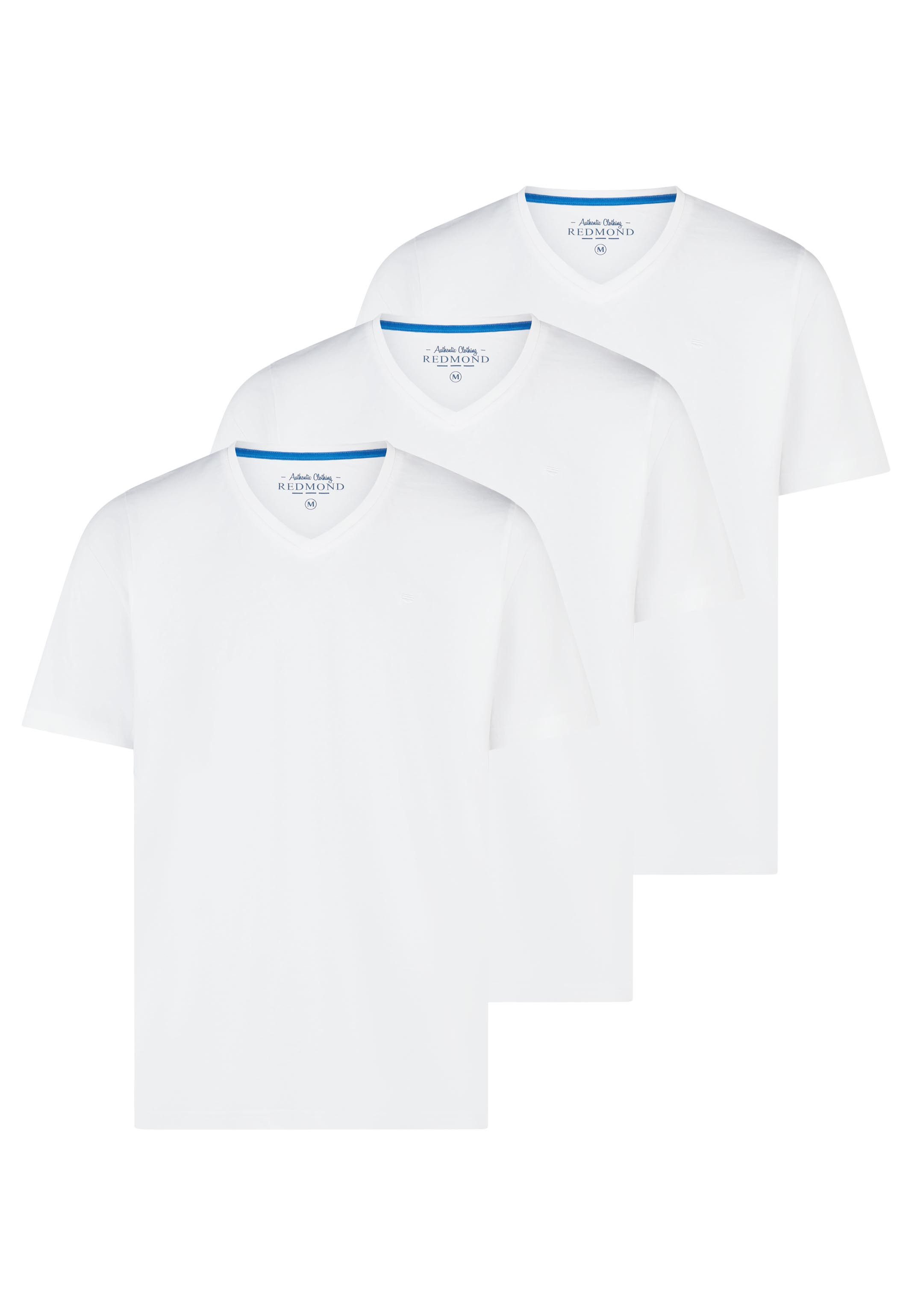Redmond T-Shirt 3er Pack Basic (Spar-Set, 3-tlg) T-Shirt - Baumwolle - Atmungsaktiv