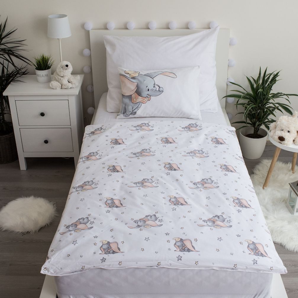 Jerry Fabrics Babybettwäsche Disney Baby Bettwäsche Disney Dumbo 100 x 135 cm 100% Baumwolle, Langlebig