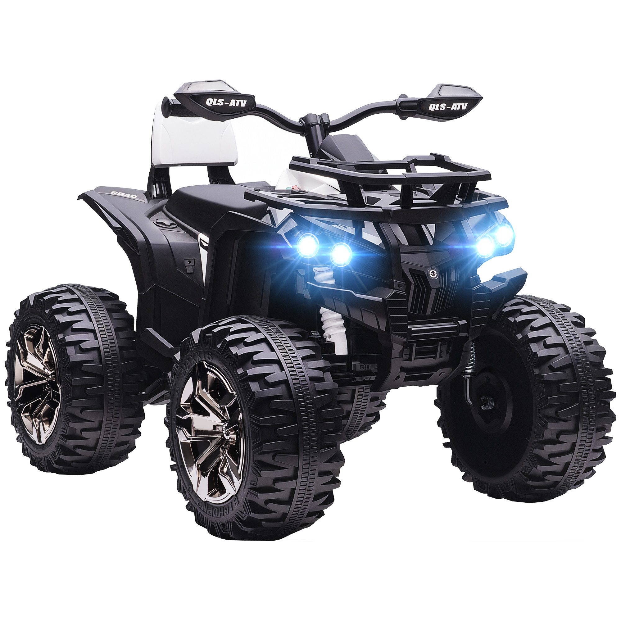 HOMCOM Elektro-Kinderquad Elektro Quad für Kinder mit Vorwärts-, Rückwärtsfunktion 2 Motor USB, Belastbarkeit 30 kg, (1-tlg), 3-8 km,h, für 3-5 Jahre, Weiß