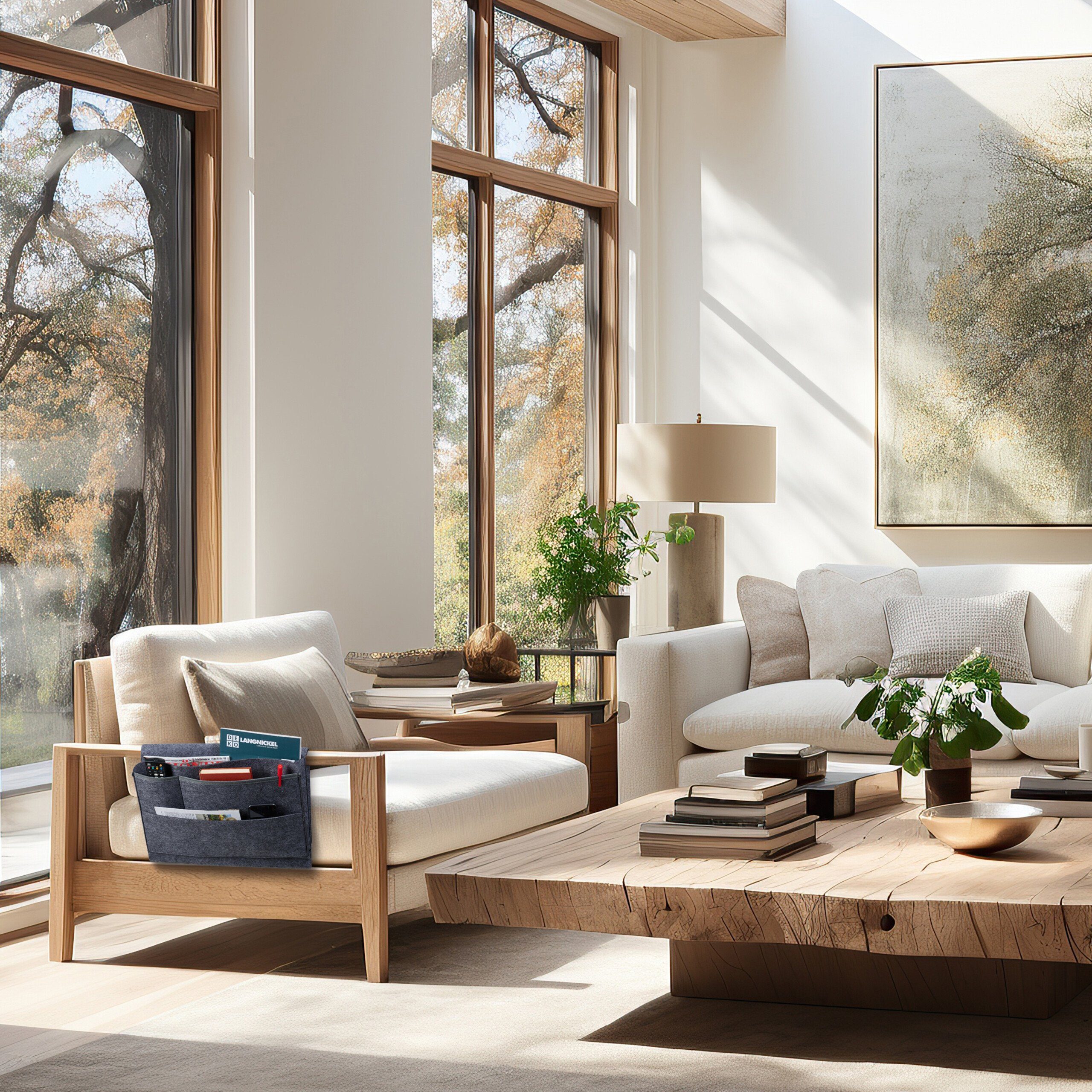 relaxdays Betttasche mit 4 Fächern 2er Set