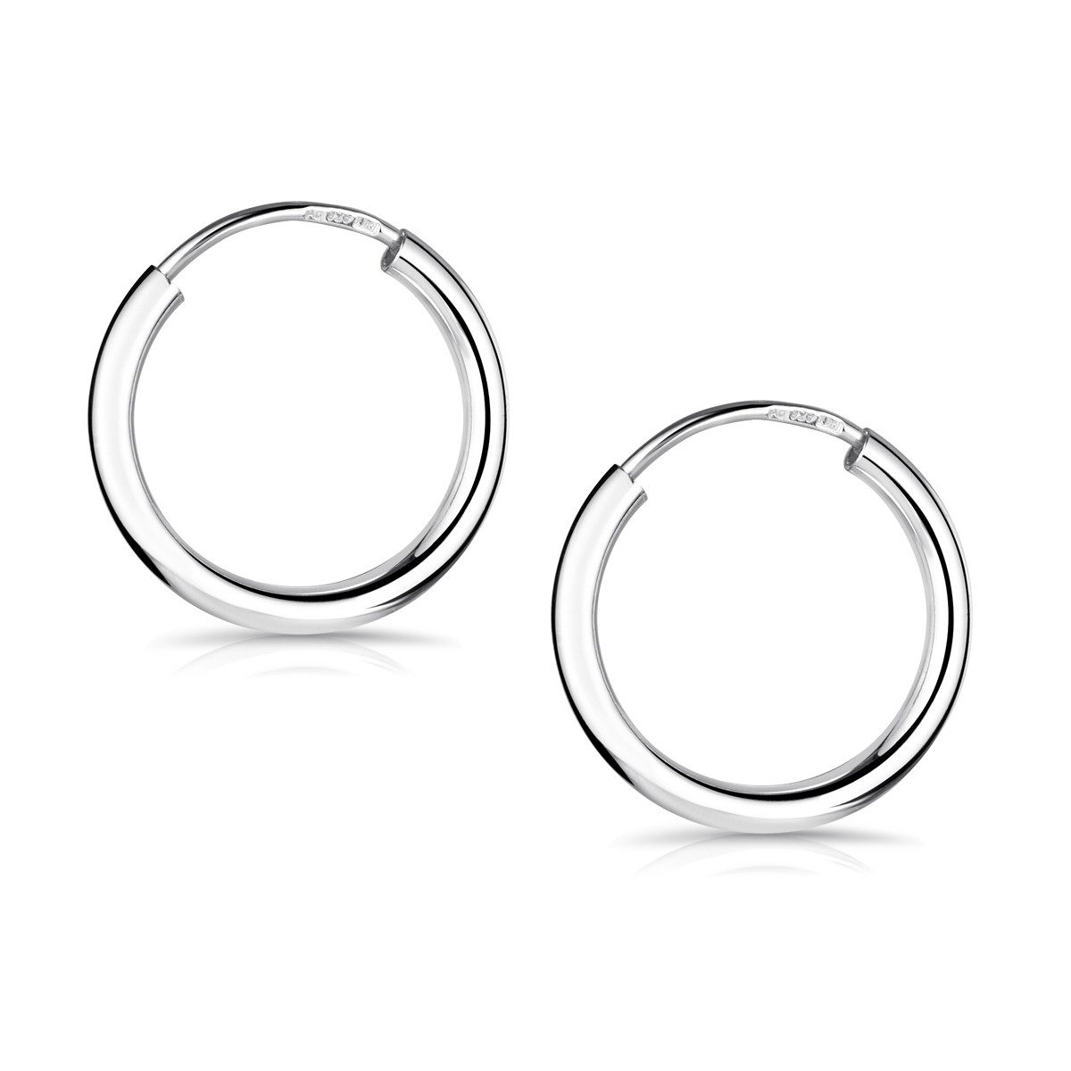 Materia Paar Creolen Silber Damen klein Ø16mm SO-41, 925 Sterling Silber