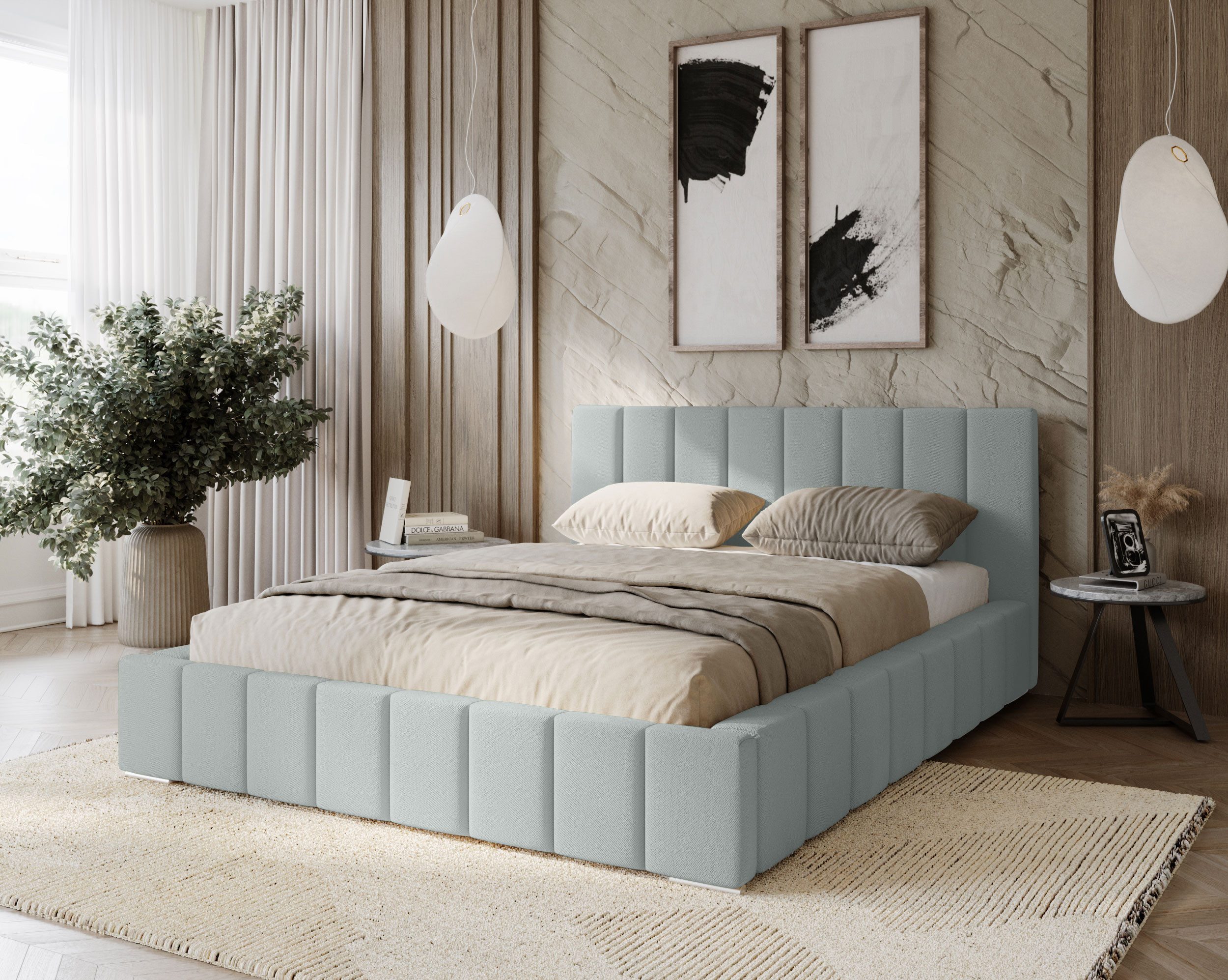 MARPUR Polsterbett Menos (Polsterbett mit Bettkasten und Kopfteil, Lattenro günstig online kaufen