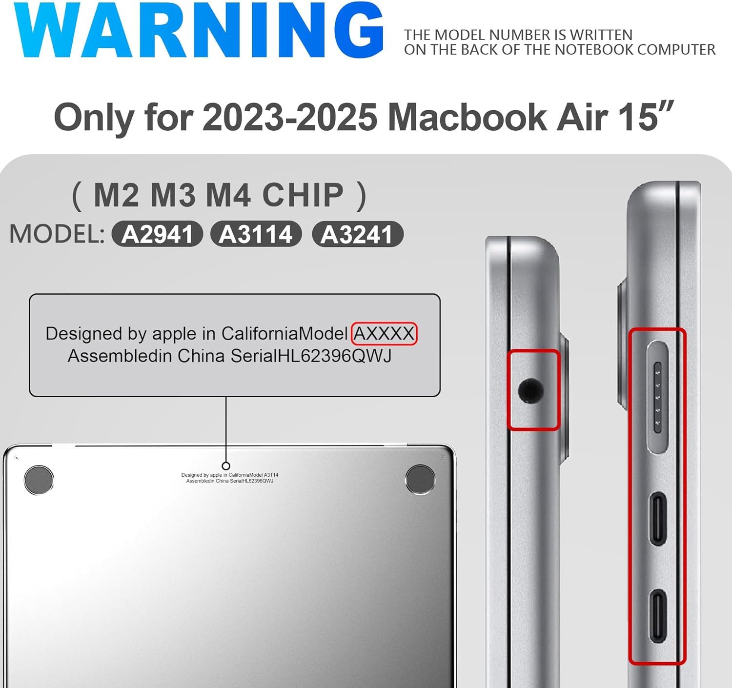 CLM-Tech Laptop-Hülle für 15 Zoll, MacBook Air M5 M4 A3448 A3241 M3 A3114 M2 A2941, 2025 2024 2023 – Bild 2 von 5