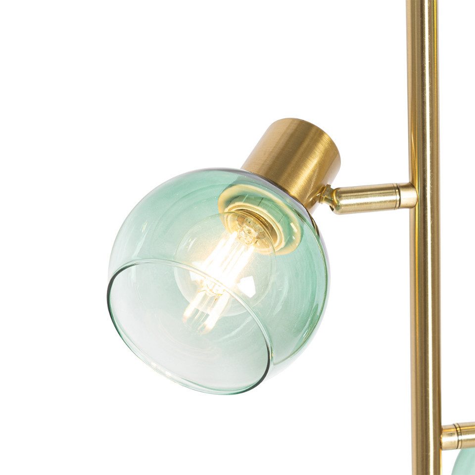Qazqa Stehlampe Vidro, ohne Leuchtmittel, Warmweiß, QAZQA Stehlampe, e14, Grün, Stahl, Art Deco