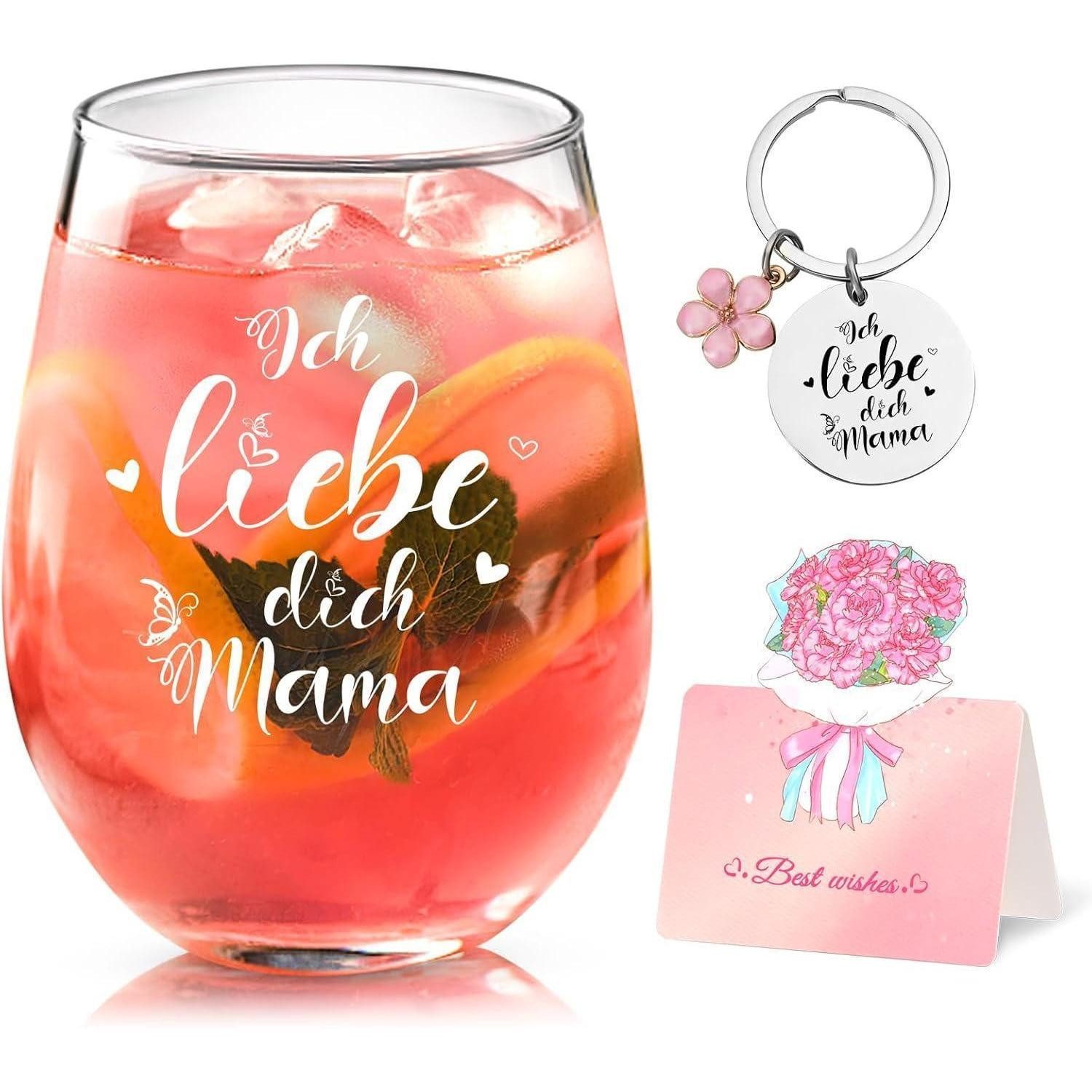 LuxusKollektion Weinglas Weingläser Muttertag Geburtstag Weihnachten Mama Ich Liebe Dich Mama-1