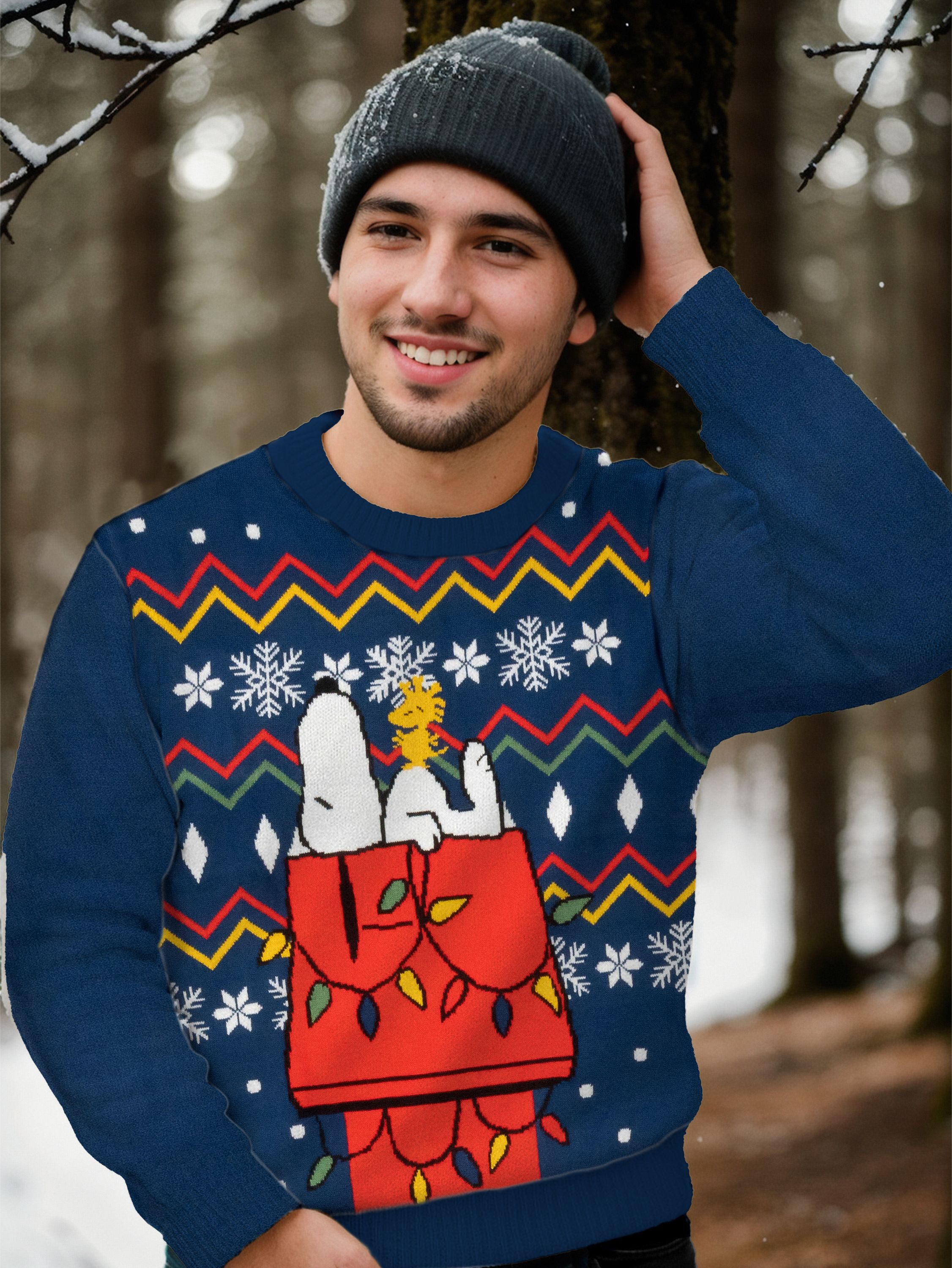 United Labels® Weihnachtspullover Peanuts Snoopy Winterpullover Winter Strick Pullover Ugly Sweater
