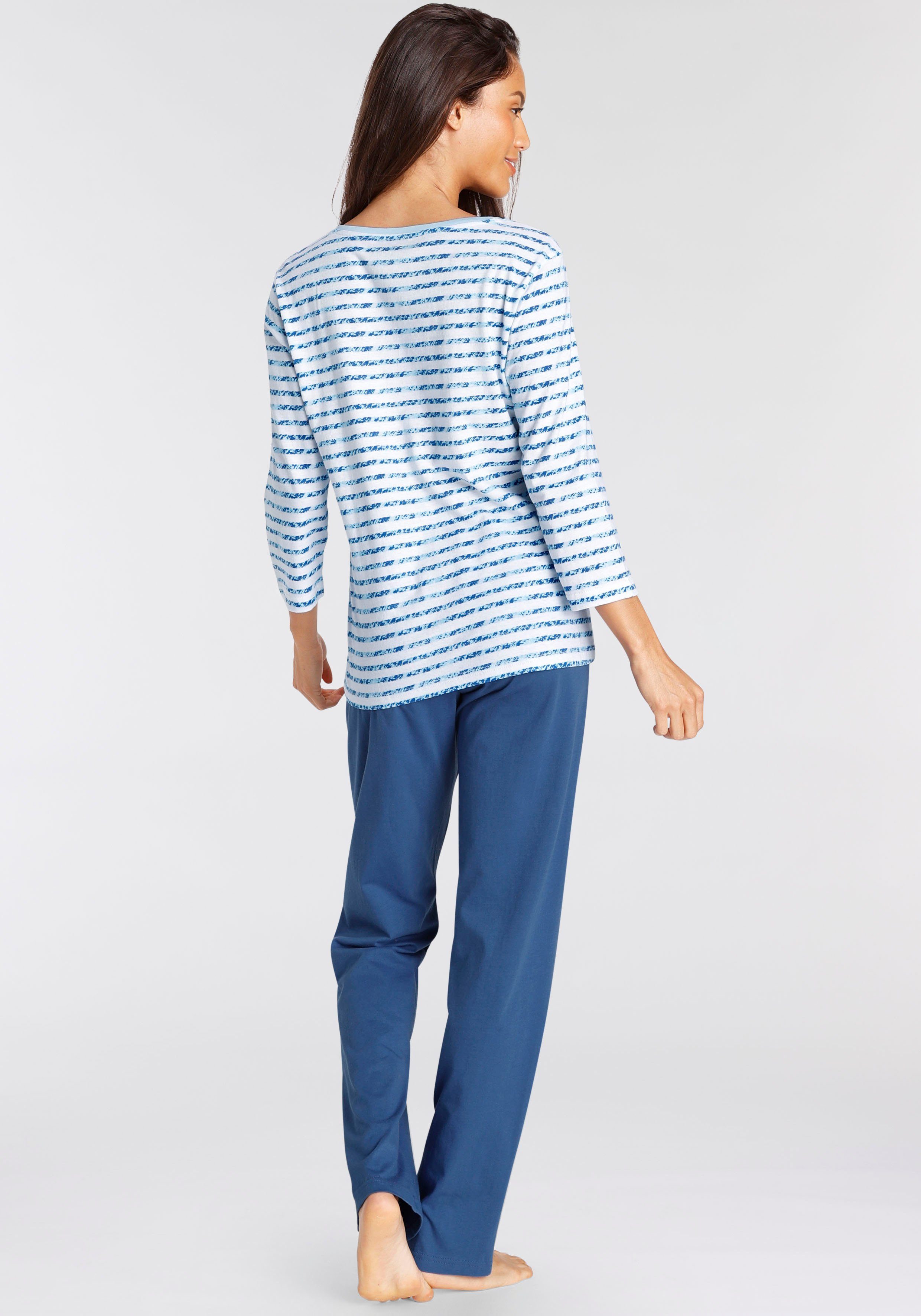 Vivance Dreams by Lascana Pyjama (Set, 2 tlg) mit gestreiftem Oberteil
