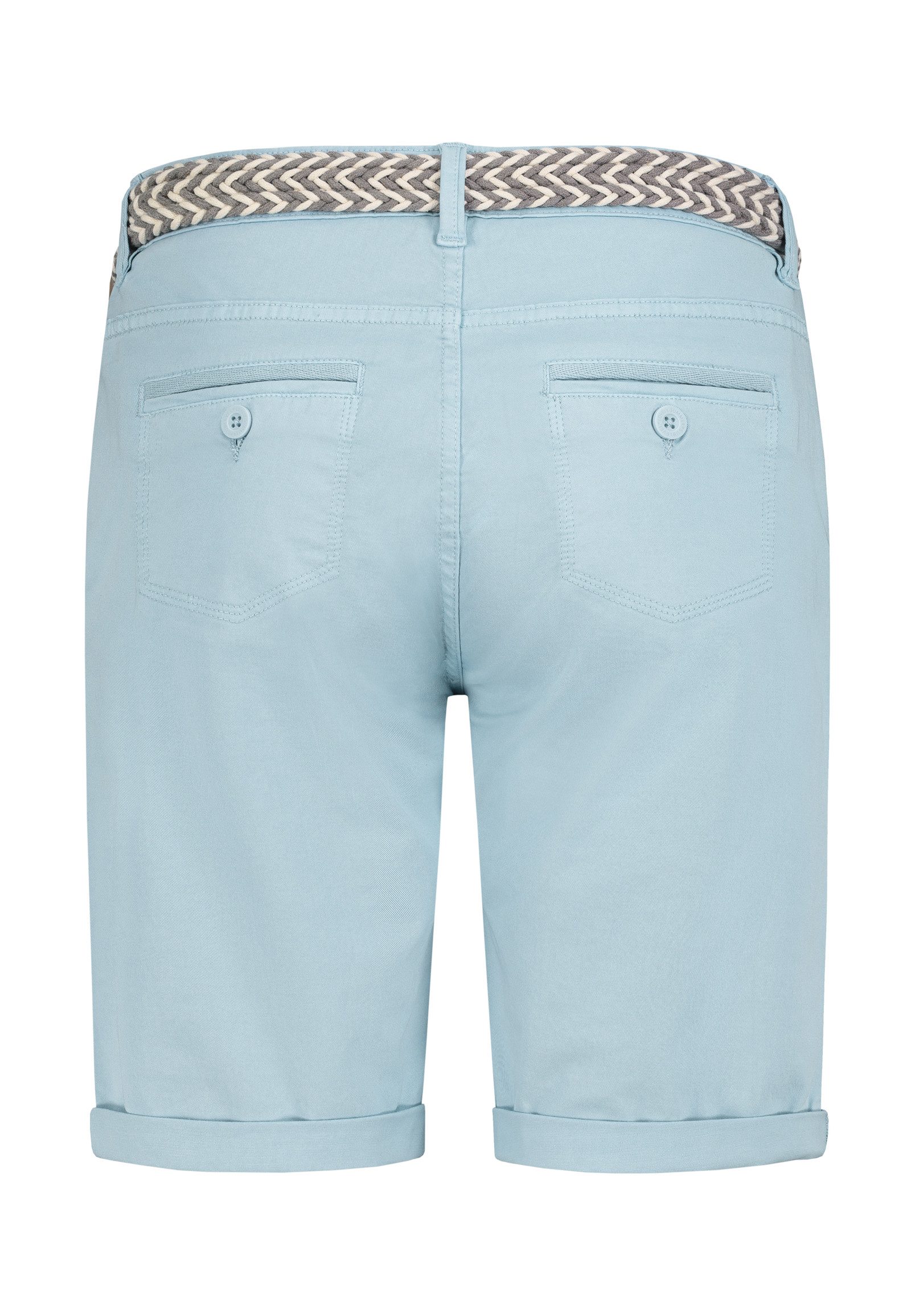 SUBLEVEL Bermudas Damen kurze Stoffhose mit buntem Flechtgürtel Sommerhose, kurze Chinohose, Shorts mit Gürtel