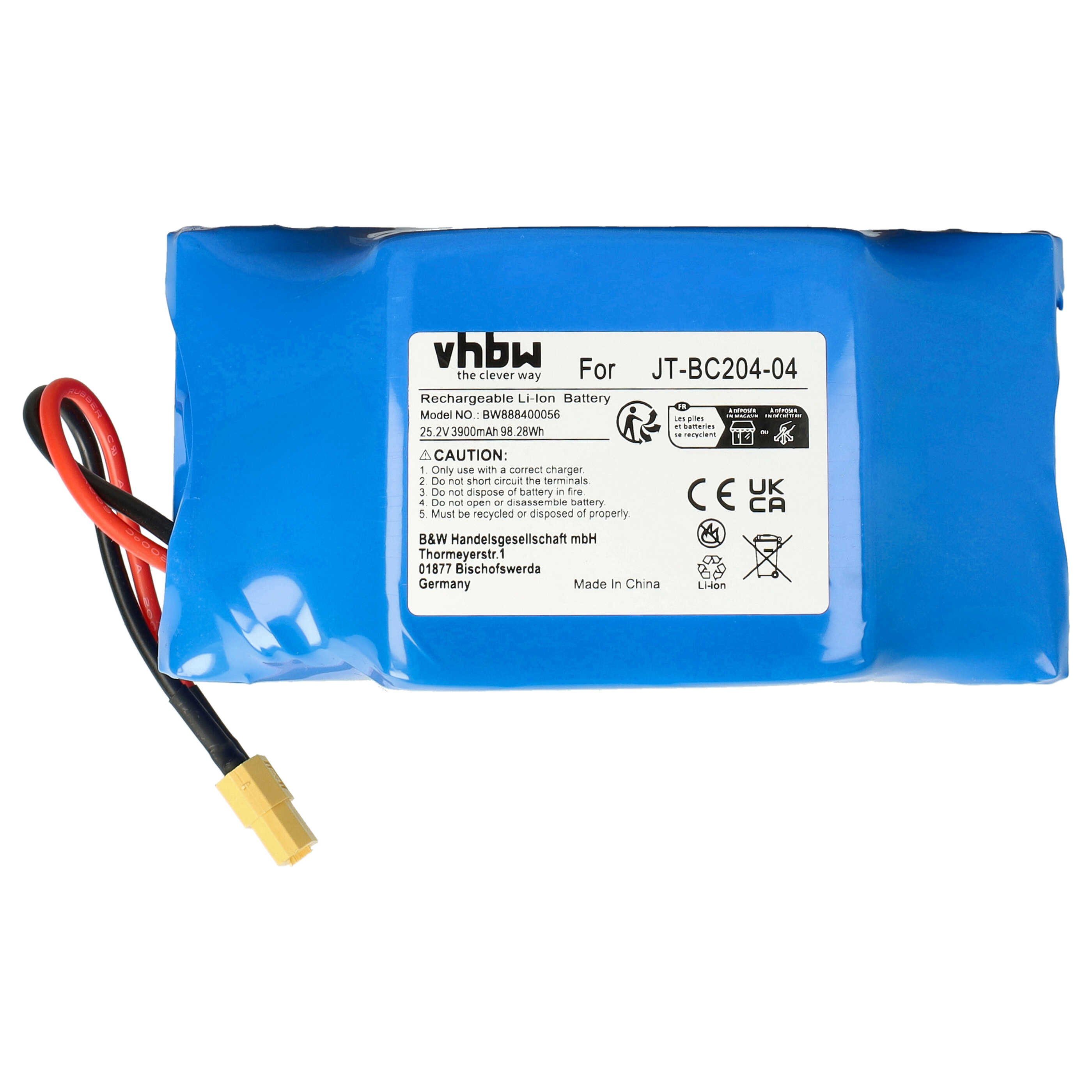 vhbw Akku passend für Jetech JT-BC204, Hoverboard 25.2 V Hoverboard (3900 Elektromobil-Akku Akku Li-Ion 3900 mAh (25,2 V, 1 St), Leistungsfähiger Austausch-Akku für Hoverboard, Wiederaufladbar