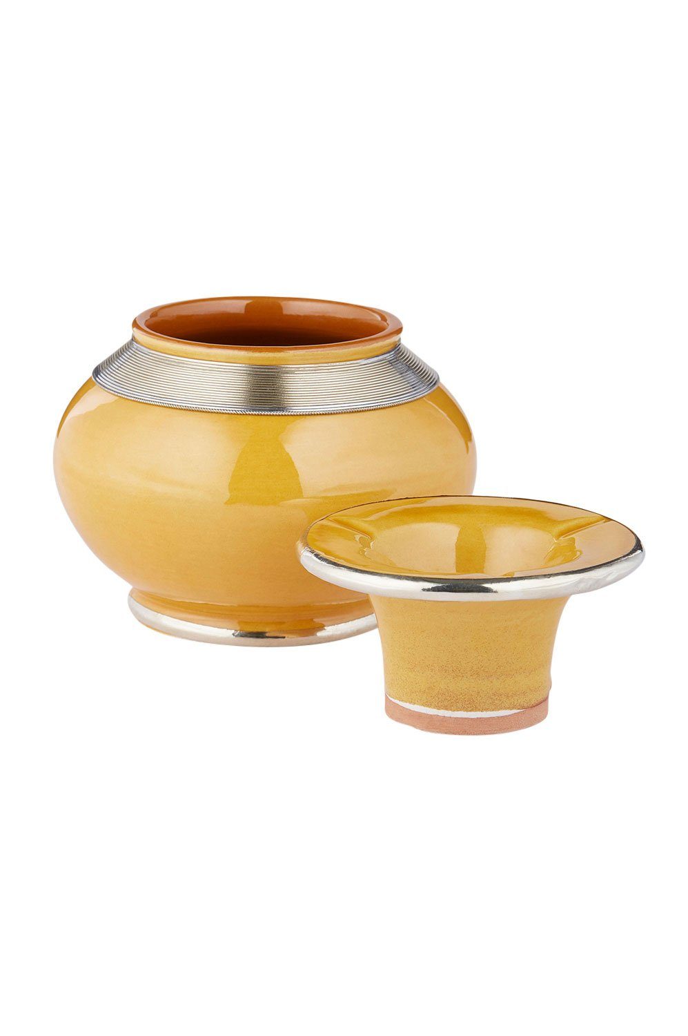 Marrakesch Orient & Mediterran Interior Aschenbecher Marokkanischer Aschenbecher Cariba Deko aus Keramik in Gelb 11 cm, Handarbeit