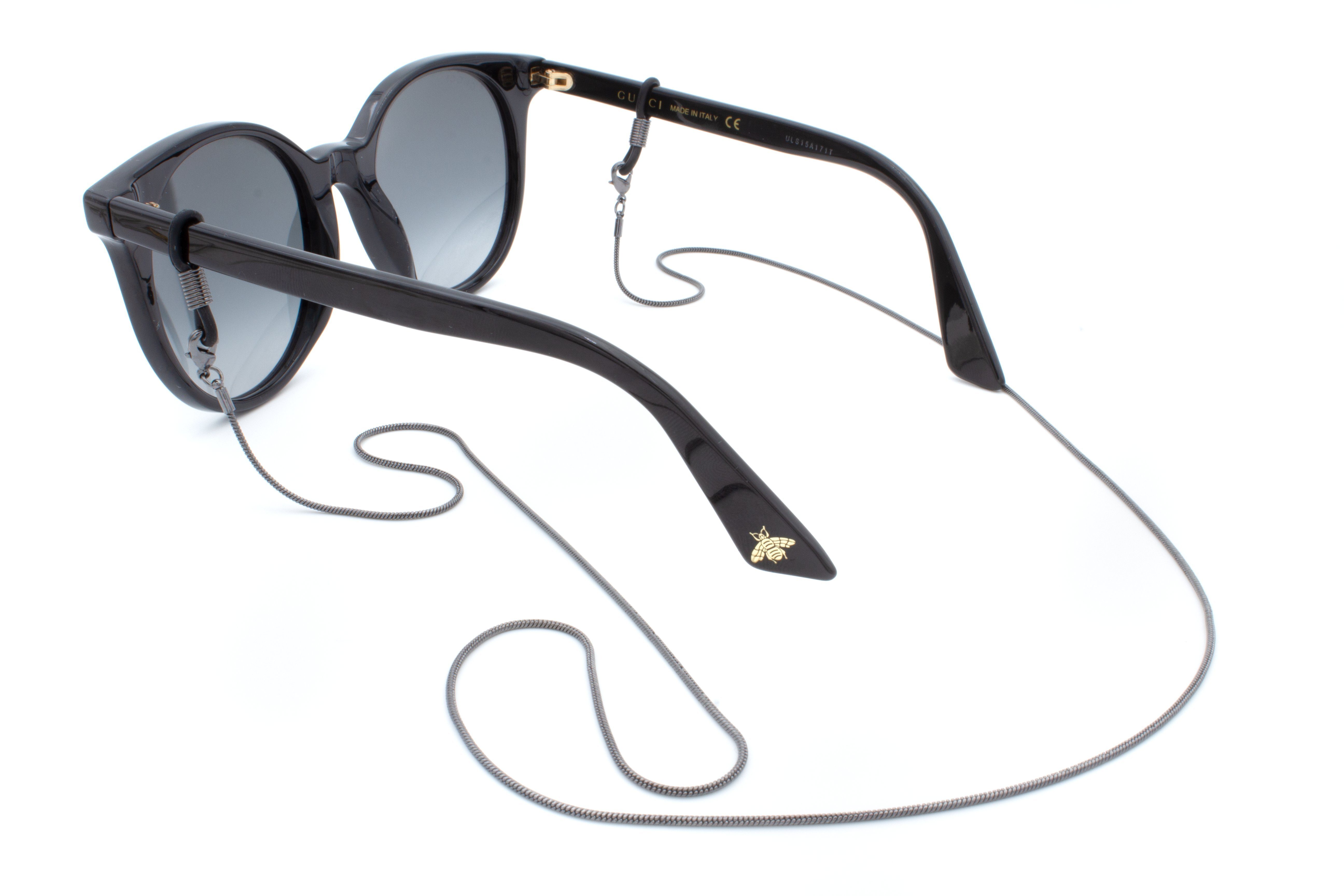 - ORIGINAL GERNEO® Amalfi Karat Schwarz Silber, DAS oder GERNEO Gold nicht 18 - Brillenkette korrosionsbeständig - aus 925er - feingliedrig, verfärbt Versiegelung