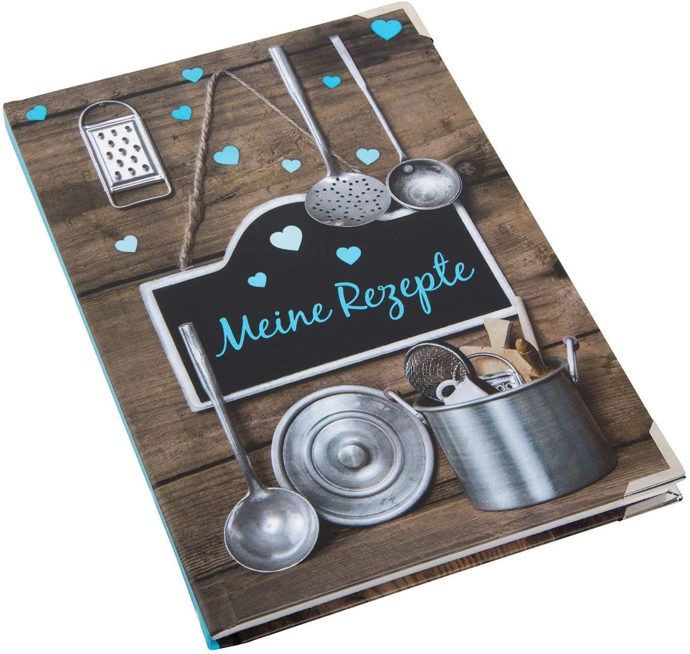 Rezepte Logbuch-Verlag Kochbuch Metallecken Meine Notizbuch A5 mit DIN
