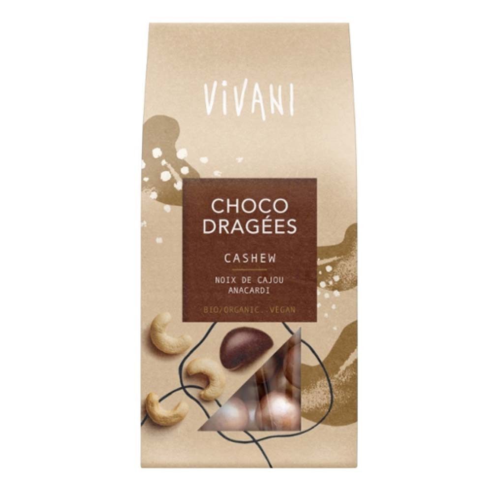 Vivani Süßigkeit Choco Dragées - Cashew 75g