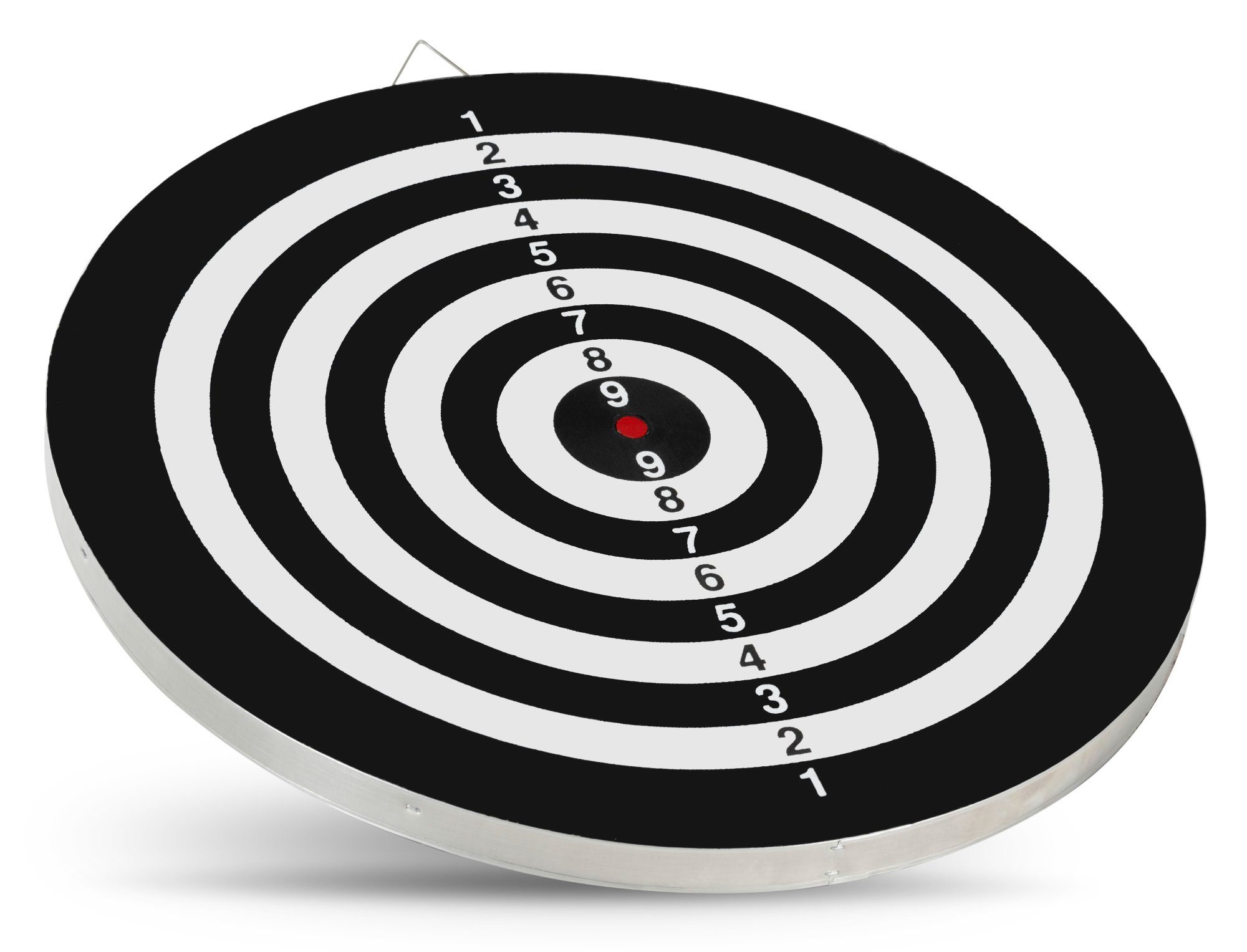 Stagecaptain Dartscheibe DBP-1810 BullsEye Papier-Dartscheibe, (Dartboard-Set, 18-tlg., inkl. 6 Dartpfeilen und 12 Flights), Steeldartscheibe aus Paper, zweiseitig bespielbar