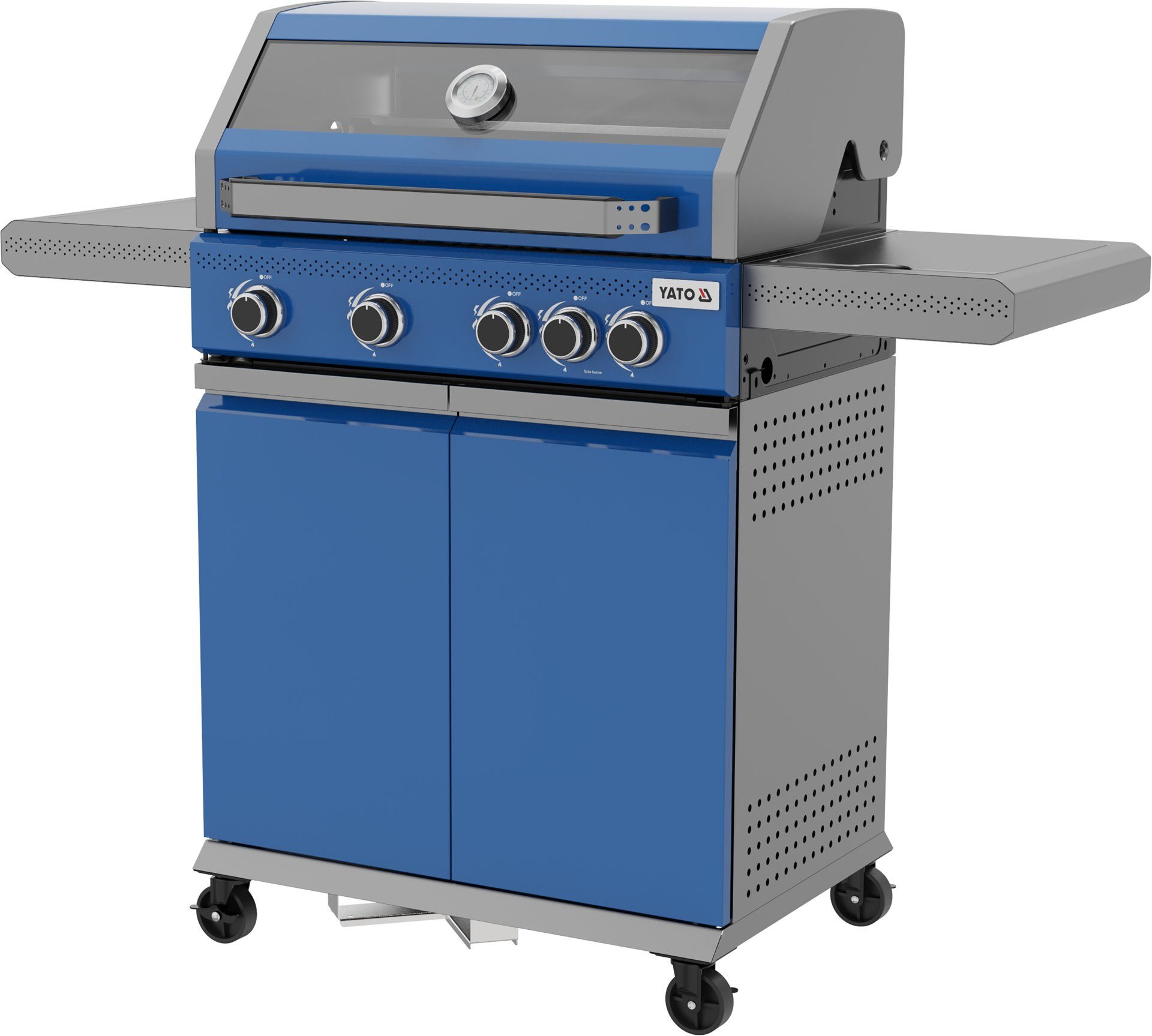 Yato Gasgrill Gasgrill 14,5kW, 4+1 Brenner, Edelstahl 138x58x118cm, Sichtfenster, Gasgrill 14,5kW, 4+1 Brenner, Edelstahl 138x58x118cm, Sichtfenster, Gasgrill 14,5kW, 4+1 Brenner, Edelstahl 138x58x118cm, Sichtfenster
