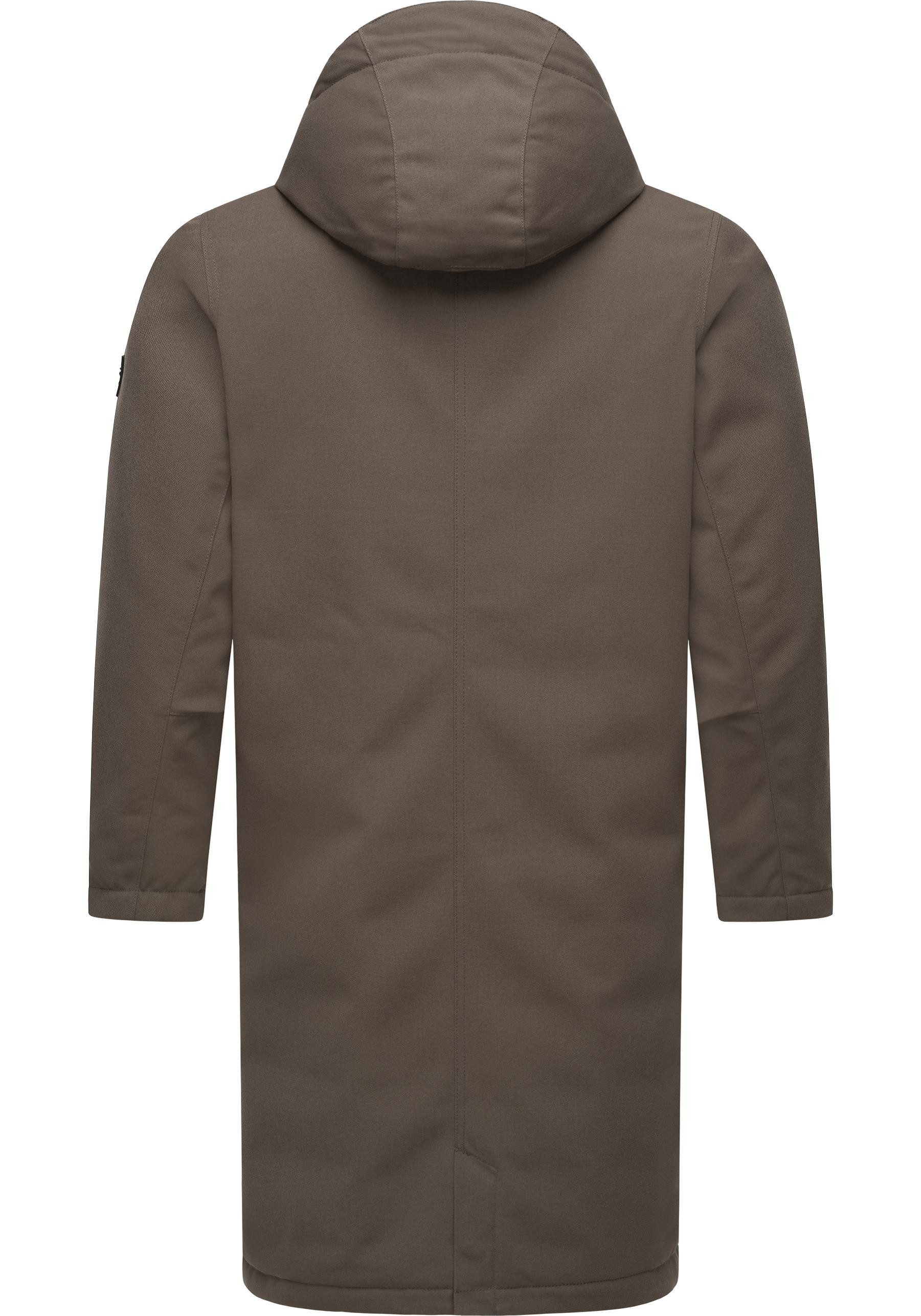 Ragwear Wintermantel Mr Them Long lange wasserdichte Herren Winterjacke mit Kapuze