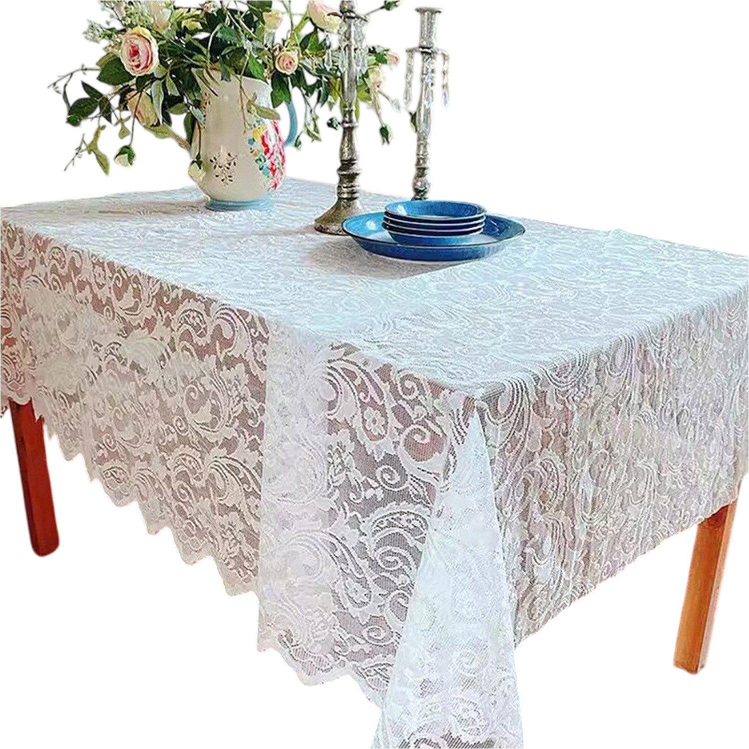 Refttenw Tischdecke Vintage Spitze Transparente Tischdecken günstig online kaufen