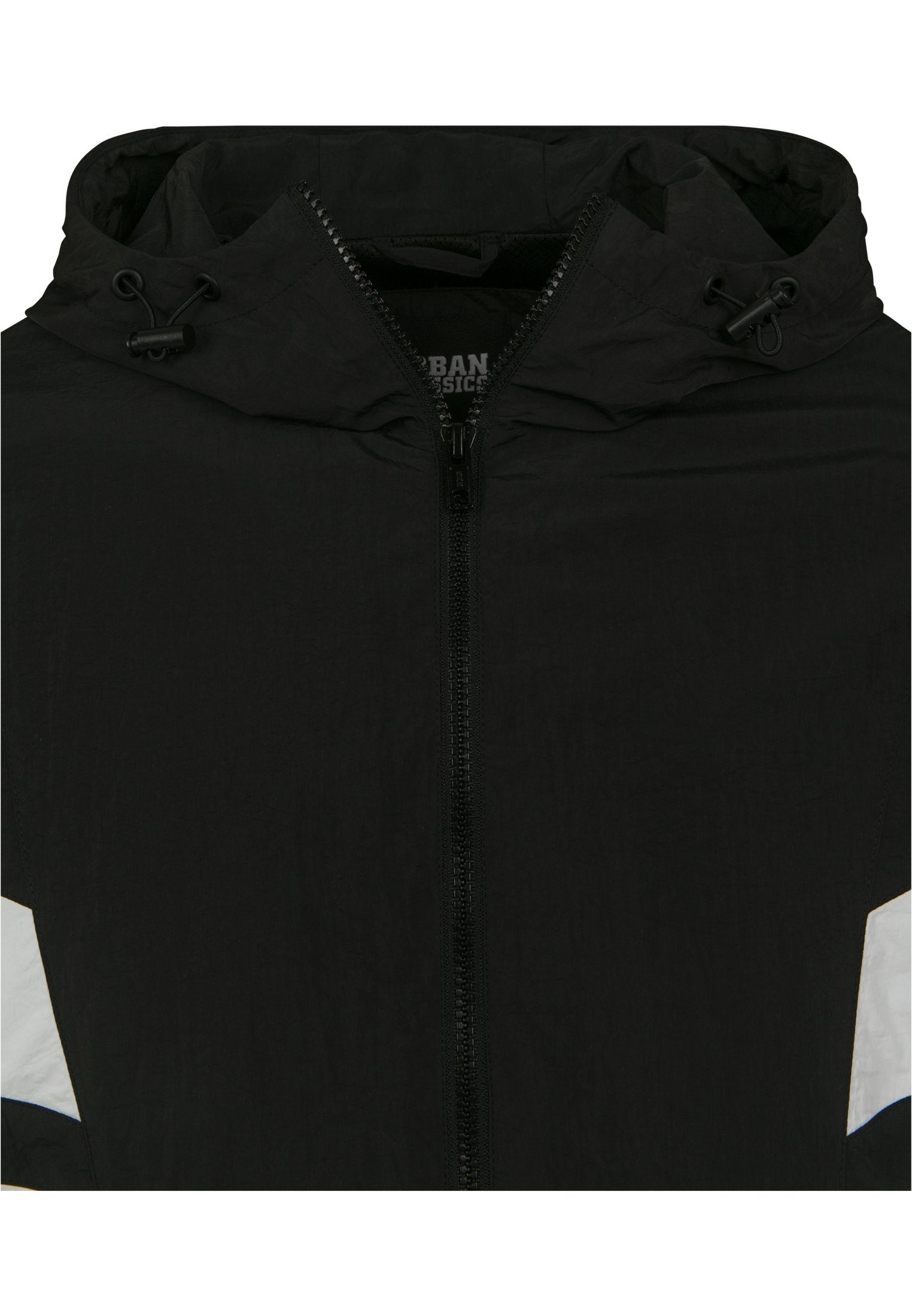Herren Track Outdoorjacke Panel Crinkle Jacket URBAN CLASSICS black/white (1-St)