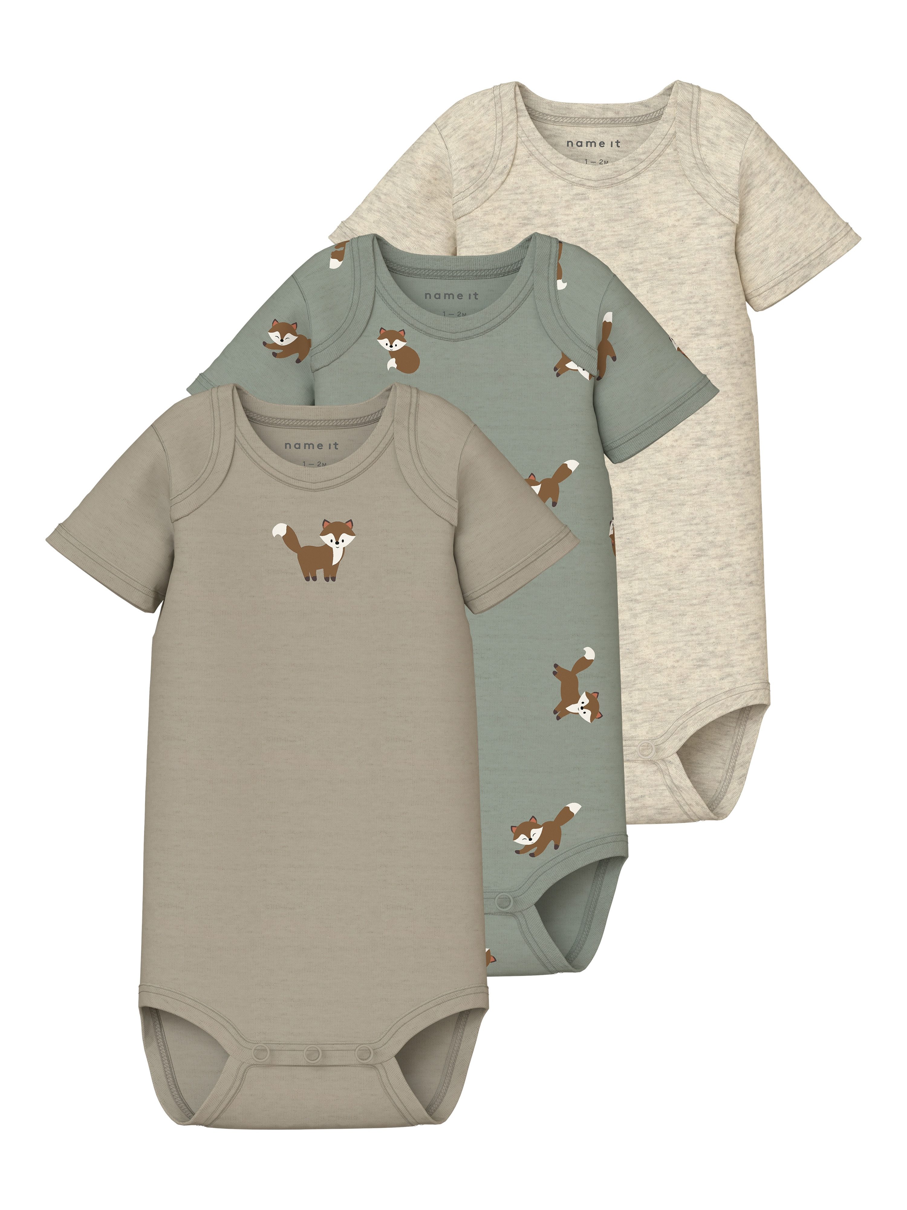 Name It Kurzarmbody NBMBODY 3P SS FOX NOOS (Packung, 3-tlg)