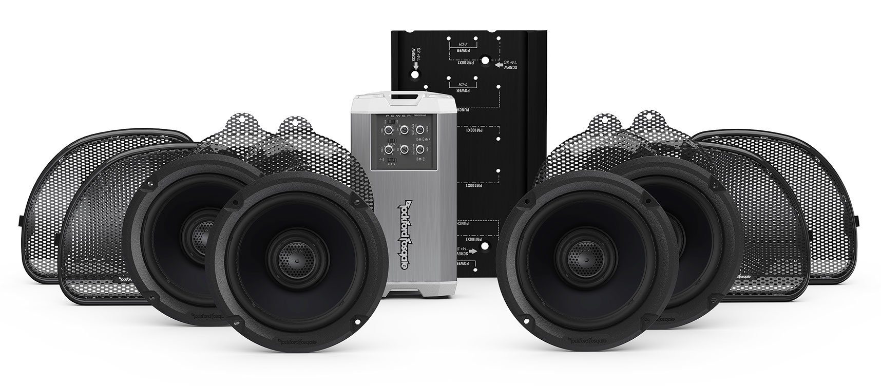 Set Auto-Lautsprecher Komplett Harley Rockford Davidson® Lautsprecher für Fosgate