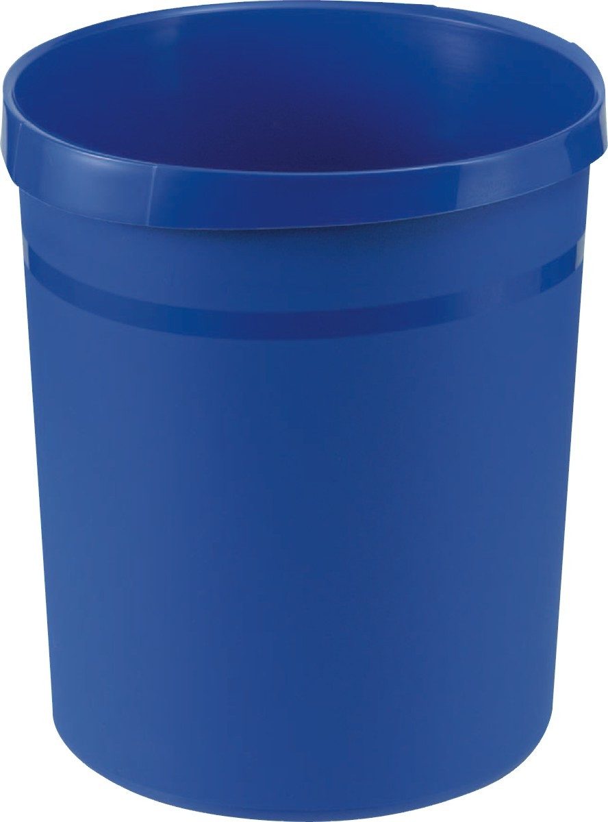 HAN-Bürogeräte Papierkorb Papierkorb Grip mit Griffmulden 18 Liter blau
