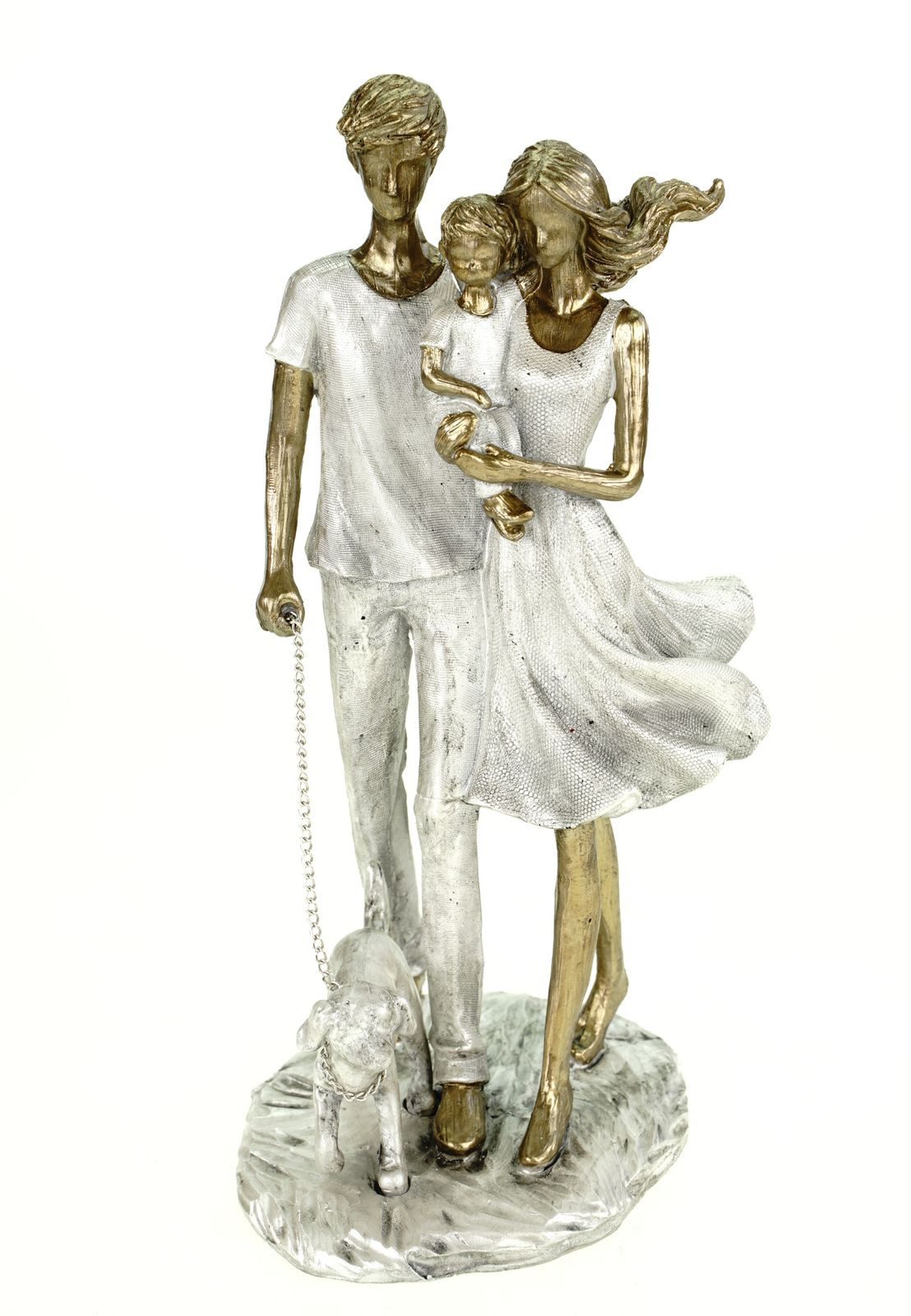 formano Skulptur Dekofigur Familie mit Hund Modern Couple Skulptur 26 cm Liebe Paar