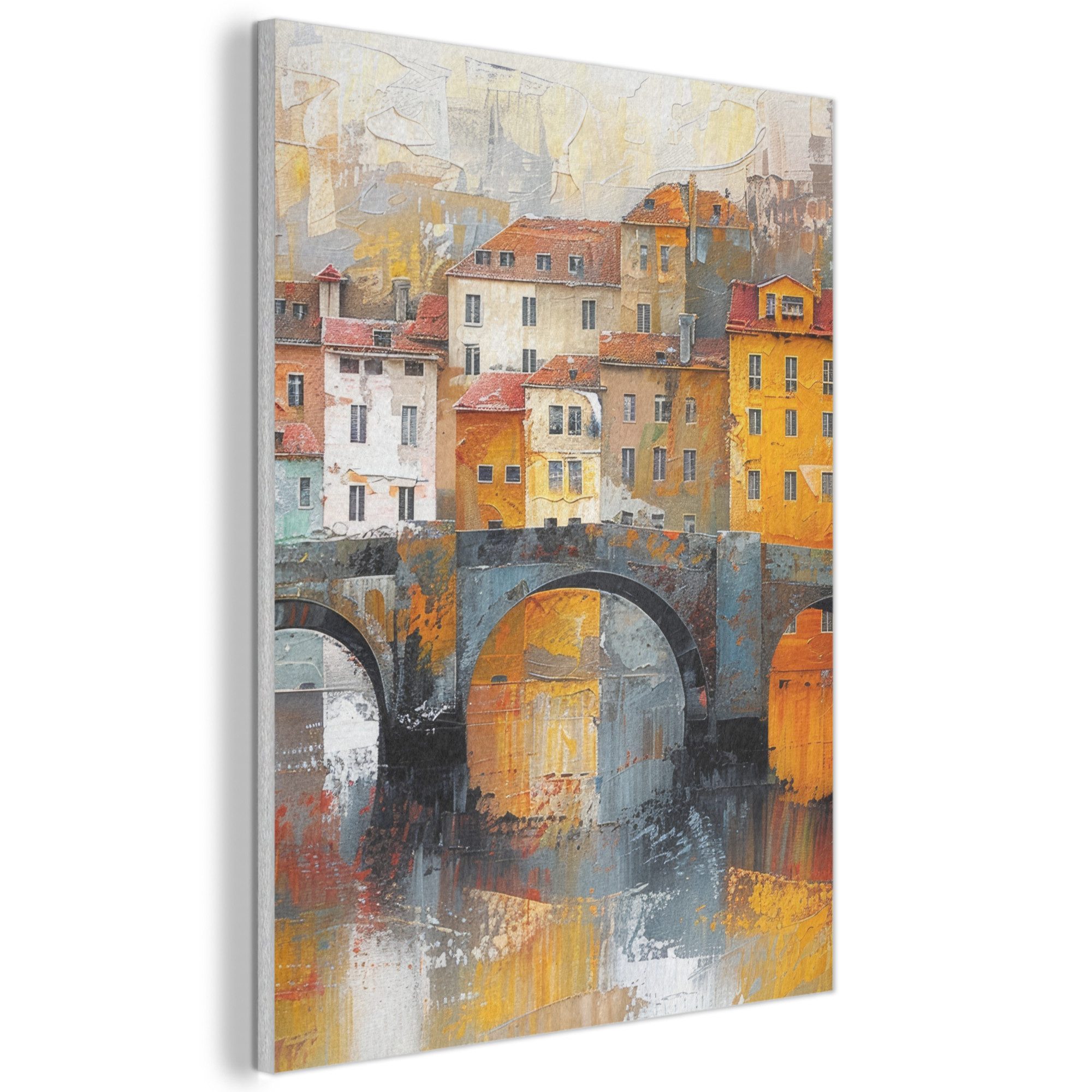 MuchoWow Gemälde Graben - Häuser - Kunst, Fotodruck (1 St), Akustikpaneele, günstig online kaufen