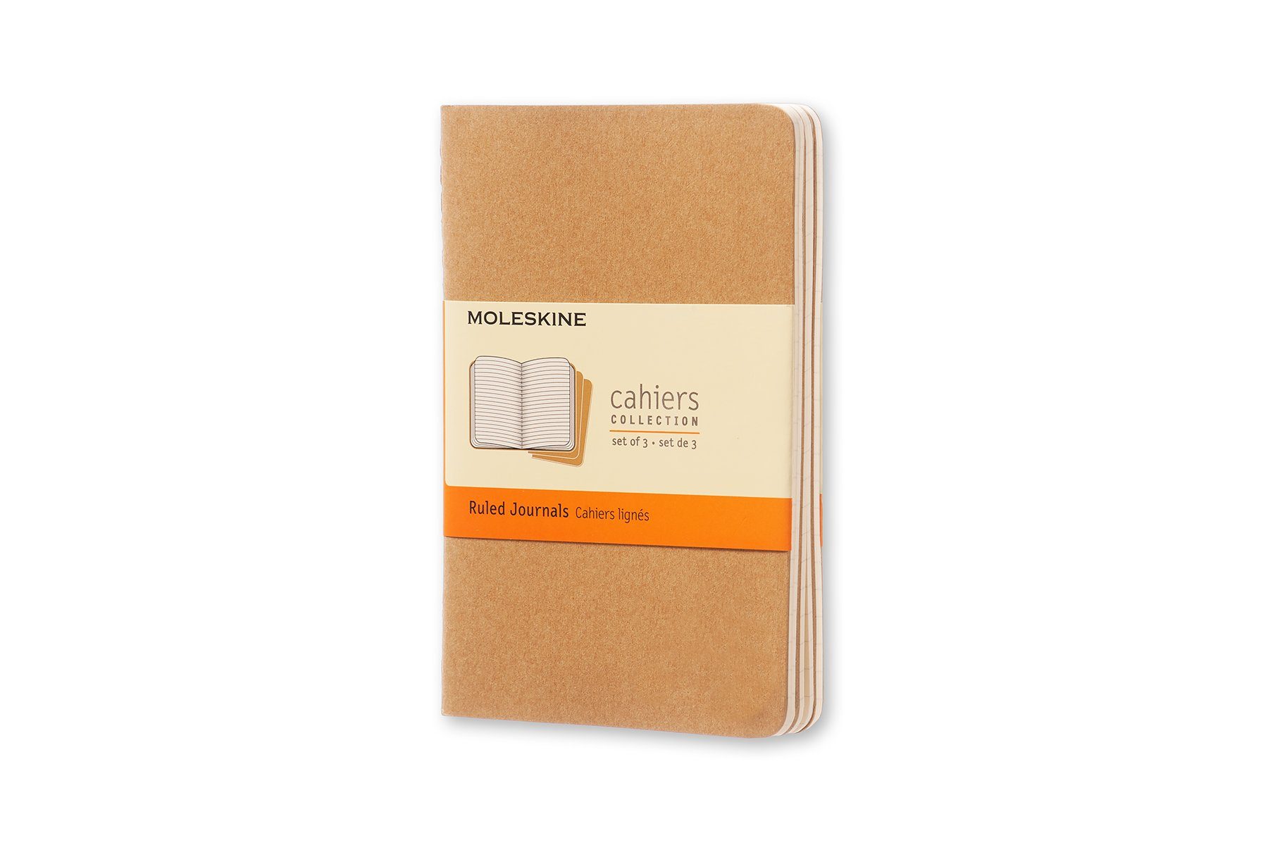 MOLESKINE Notizheft, Cahier 3er Set - mit Kartoneinband - 70g-Papier Packpapierbraun | Notizbücher