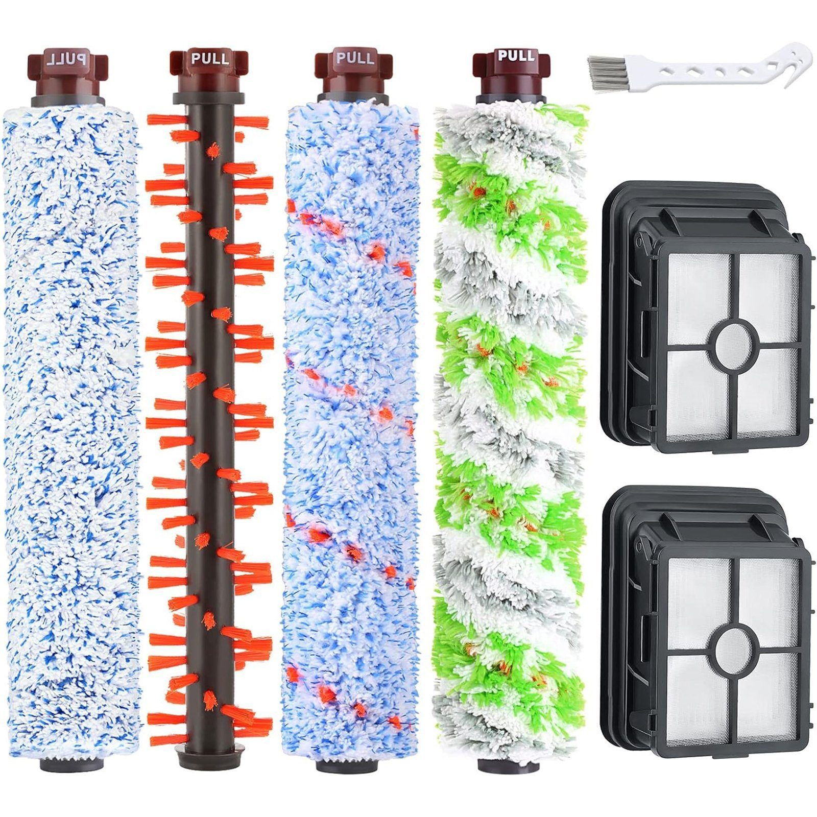 TUWENA Bürstenrolle Bürstenrolle Filter Zubehör Kompatibel mit Bissell Crosswave, (7-tlg)