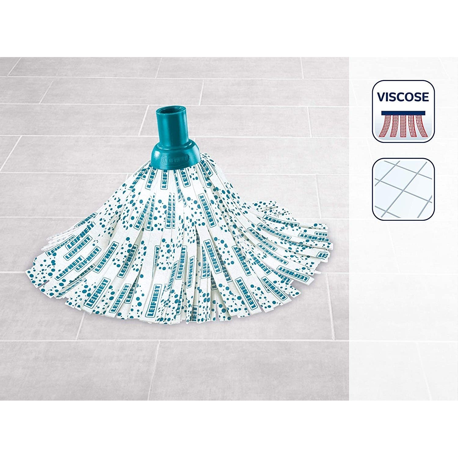 Leifheit Leifheit Ersatzkopf Classic Mop Viskose Wischmopkopf Bodenwischer Bezug Moppaufsatz – Bild 2 von 3