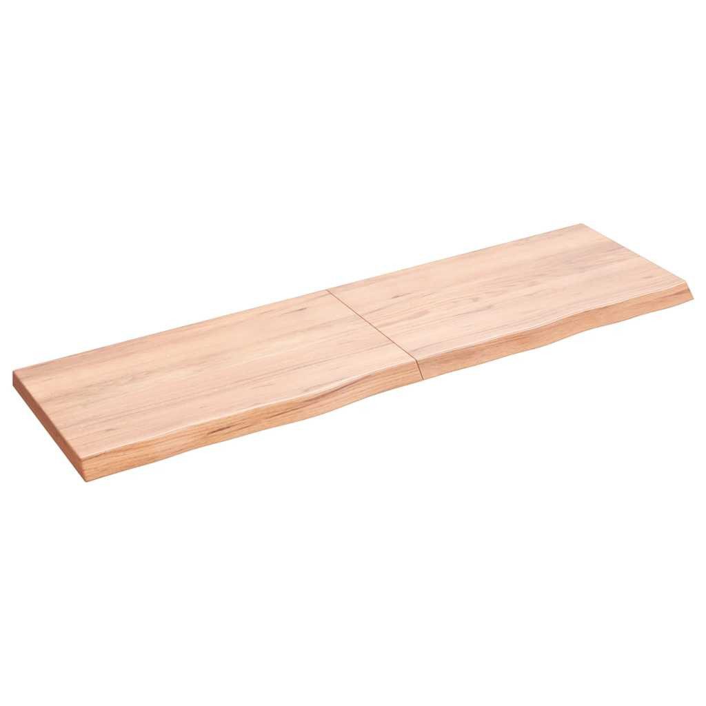 vidaXL Waschtischplatte Waschtischplatte Hellbraun 140x40x(2-4) cm Massivholz Behandelt