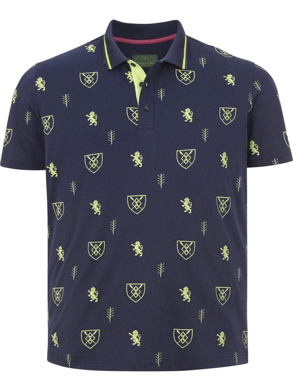 Charles Colby Poloshirt EARL AONGHUS im stylischen Allover-Print