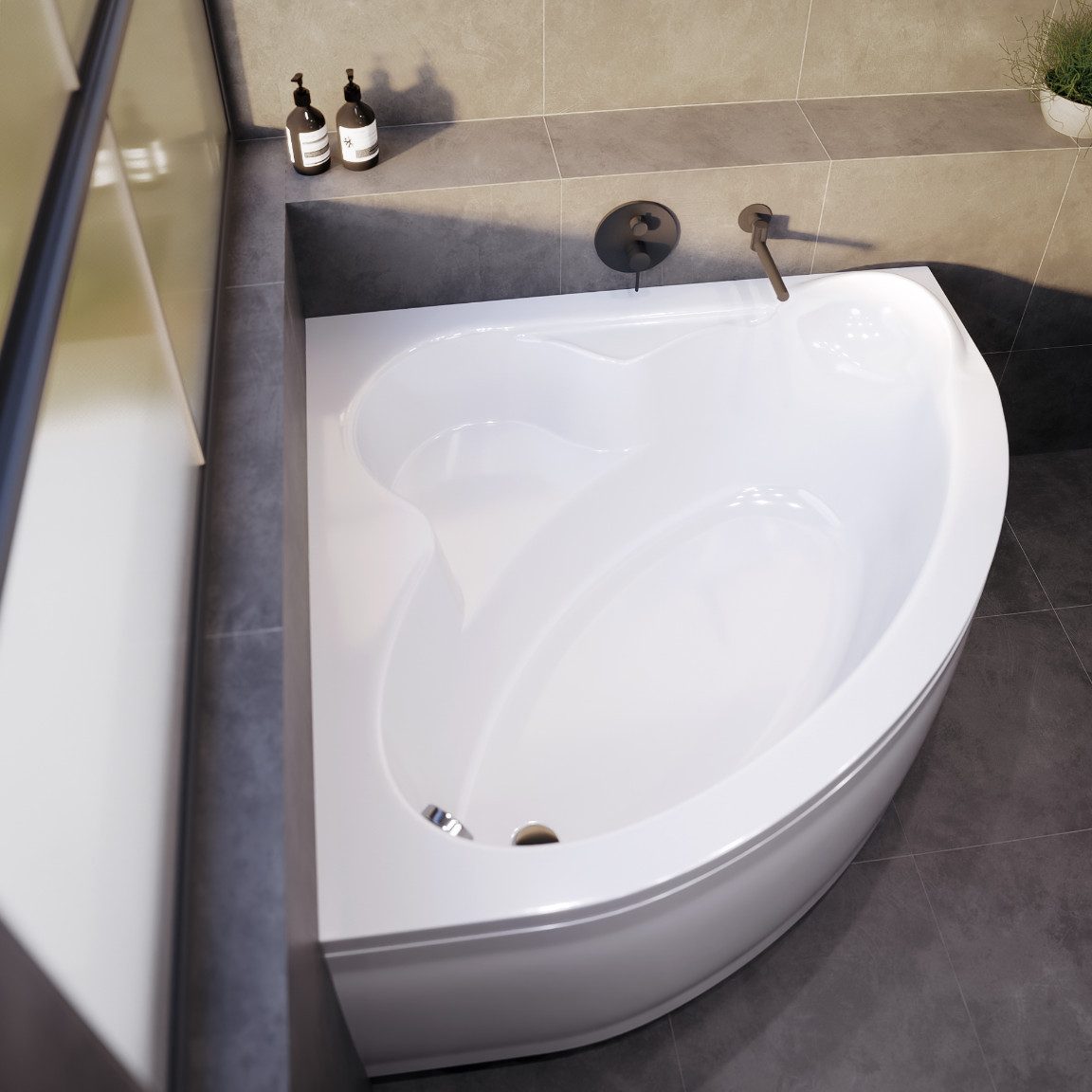 KOLMAN Badewanne Eckbadewanne Mia 120x120, Ablaufgarnitur günstig online kaufen