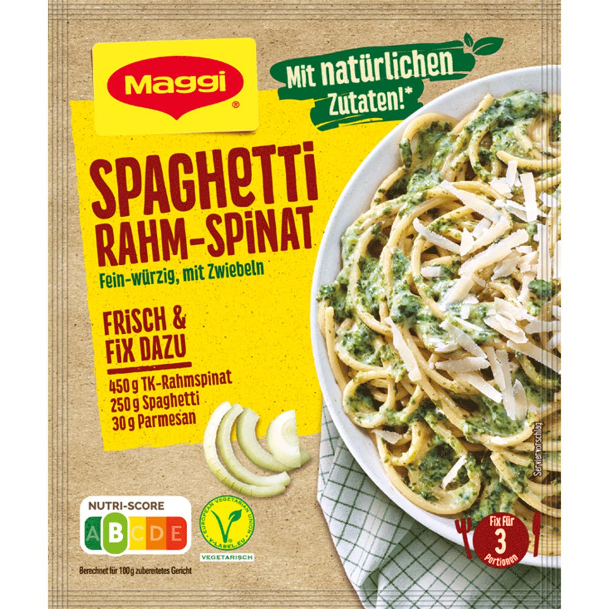 MAGGI Saucen, Maggi Fix für Spaghetti Rahm Spinat würzige Spaghetti Sauce 31g