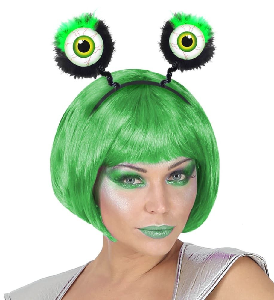 Kostüm Alien Haarreif mit Augen