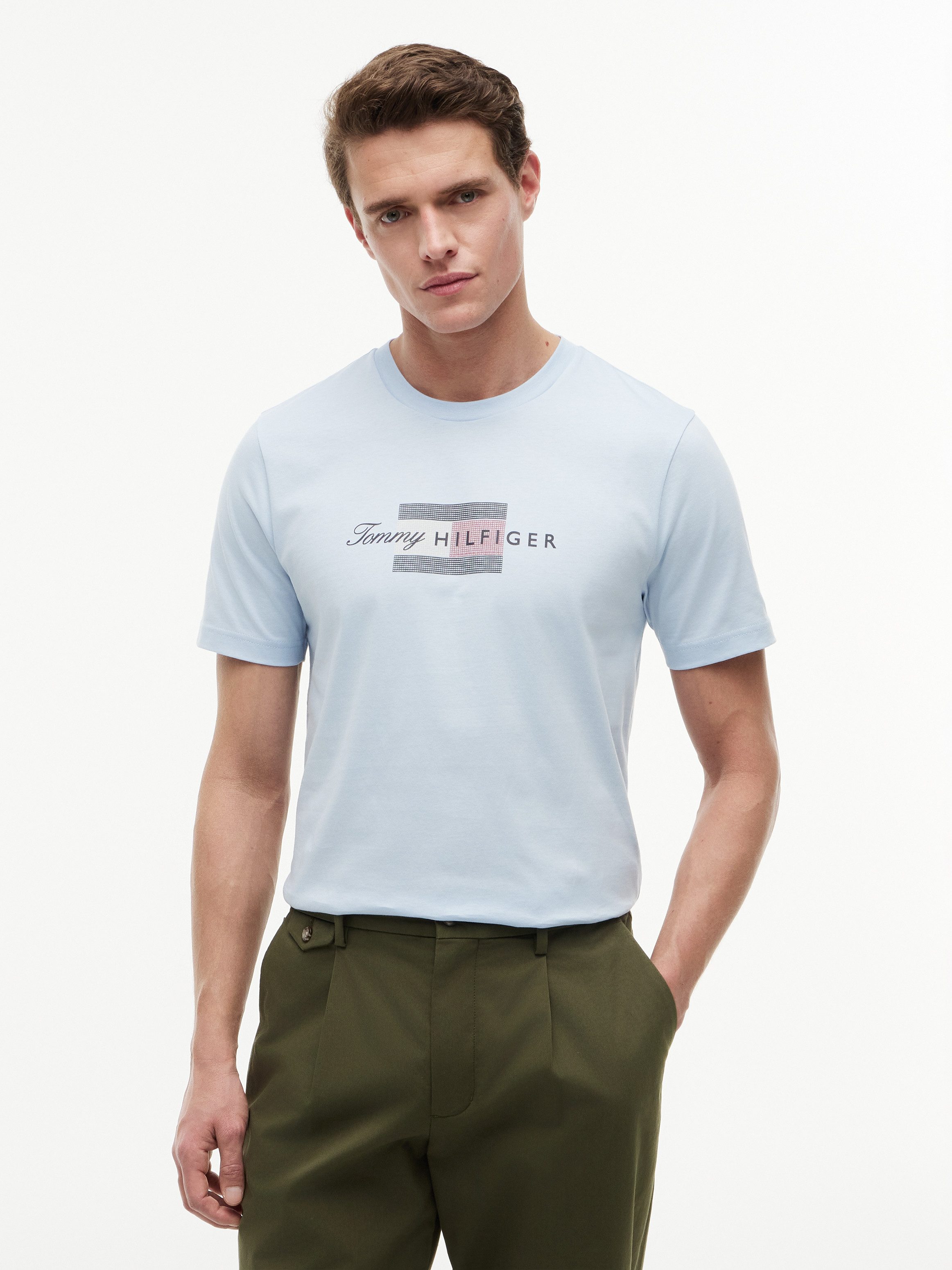 Tommy Hilfiger T-Shirt SCRIPT FLAG REGULAR TEE aus Jersey mit Flag-Grafik