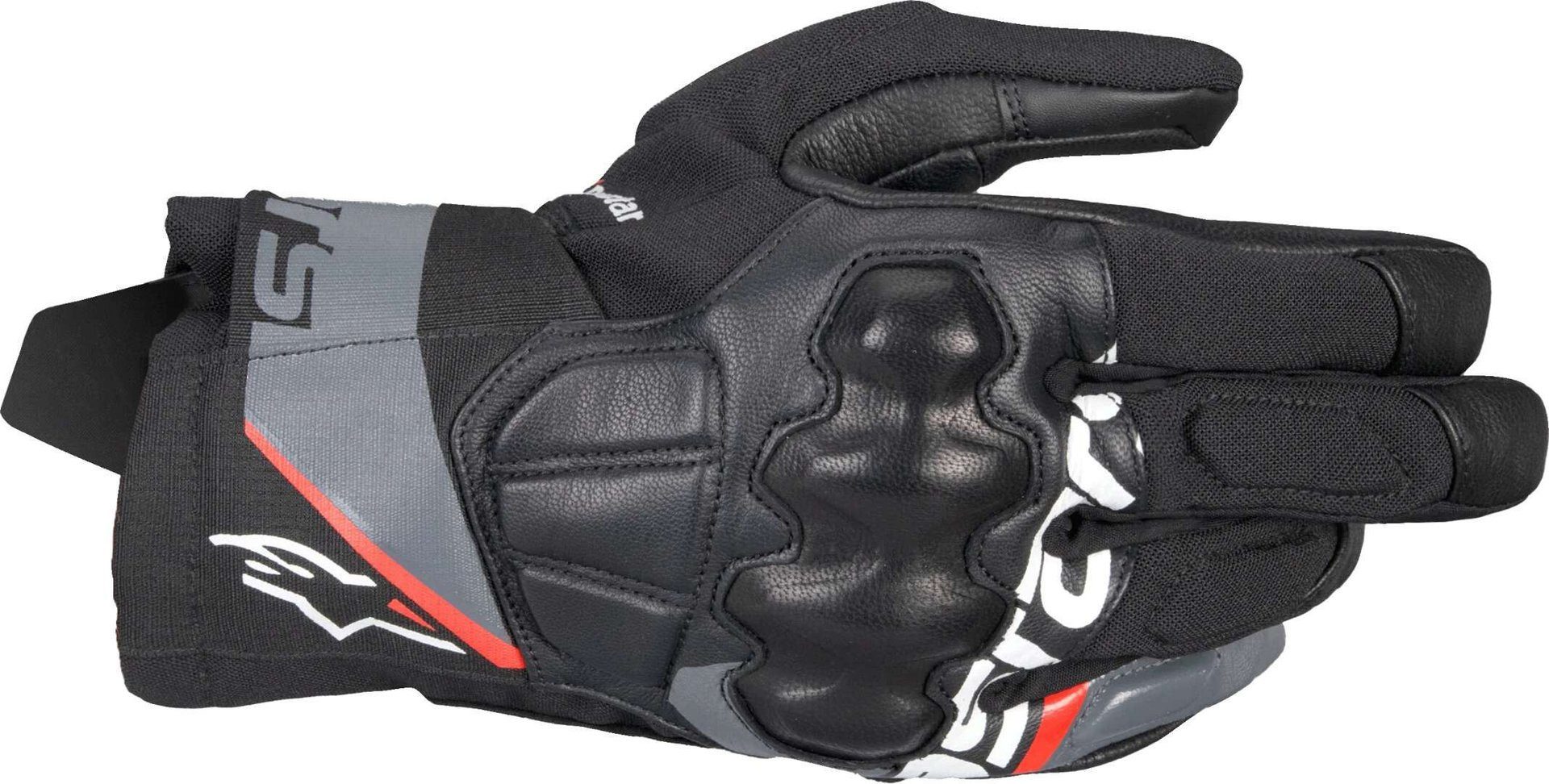 Motorrad-Handschuhe Stoff Wasserdicht Half Season VQuattro Grind 16 Schwarz Gelb Fluo P17357